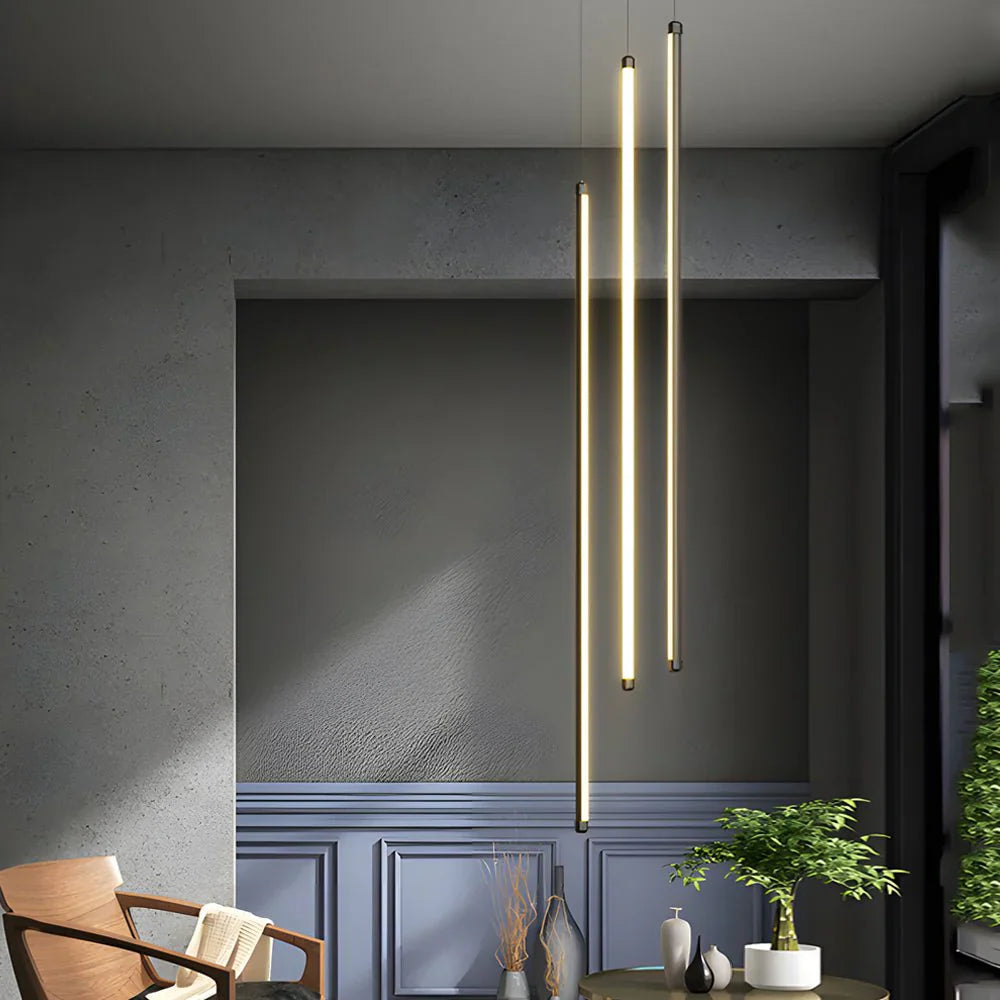 Modern Spiral Multi-Strip Chandelier