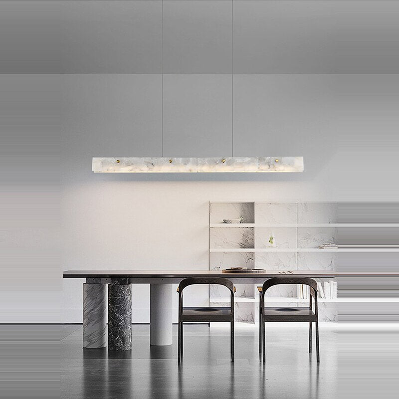 Natural Alabaster Kitchen Island Pendant 60"W