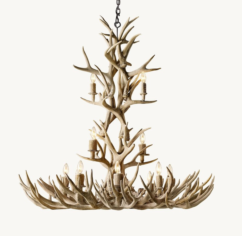 Natural Antler Chandelier 48“