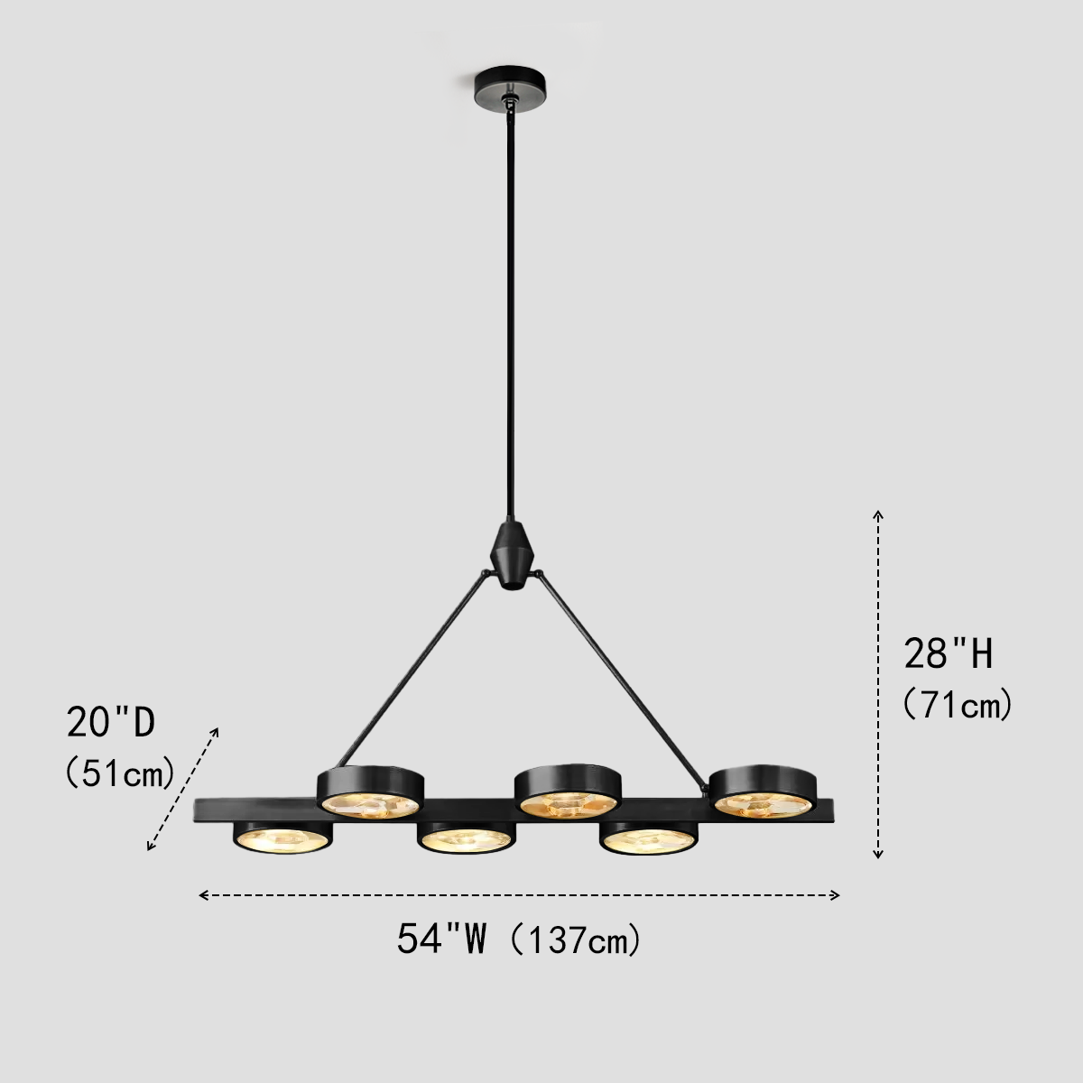 Niko Linear Brass Crystal Chandelier