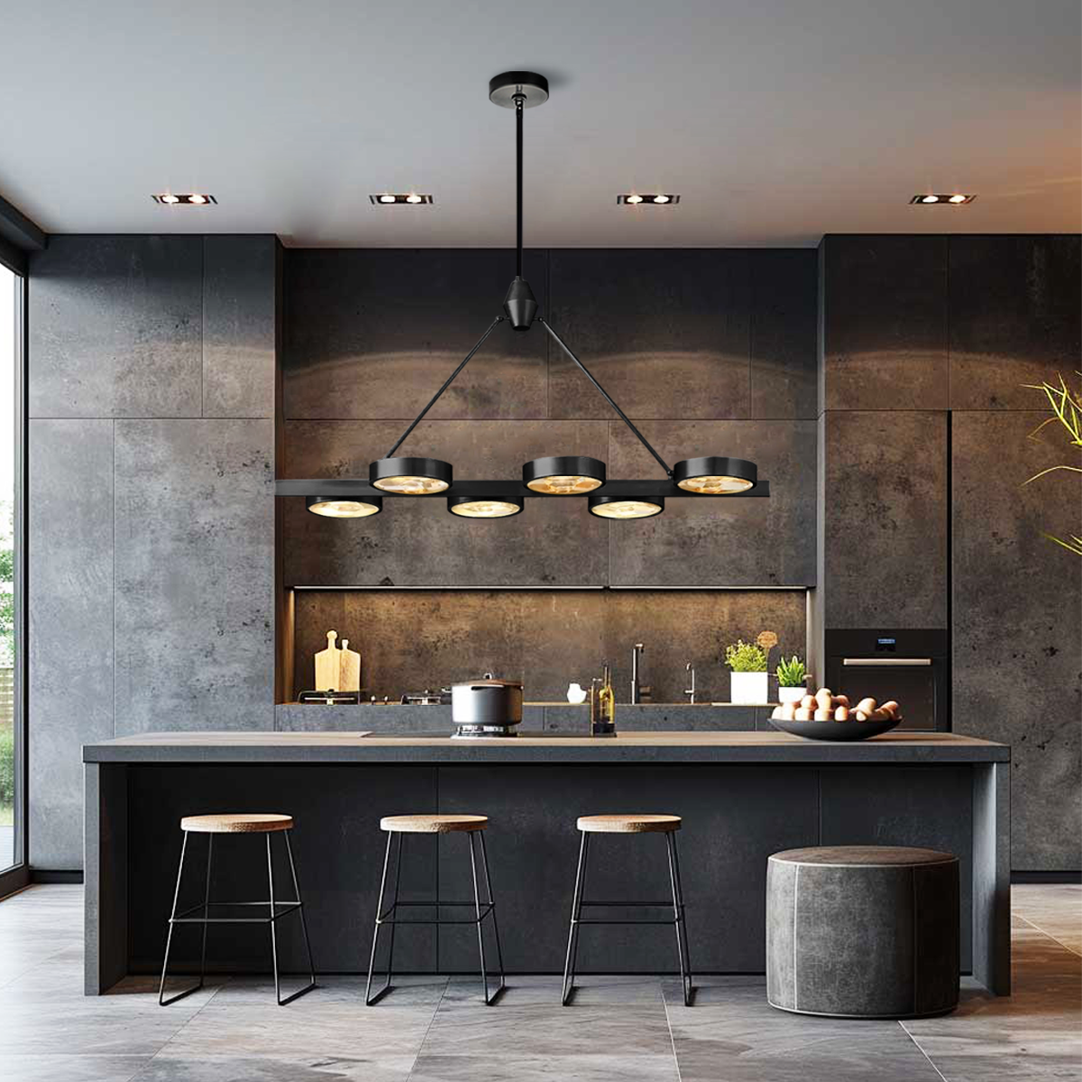 Niko Linear Brass Crystal Chandelier