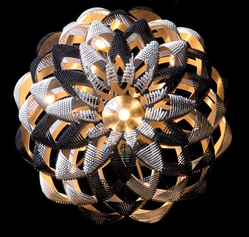 Oversized Post-Modern Aluminium Chain Tassel Chandelier