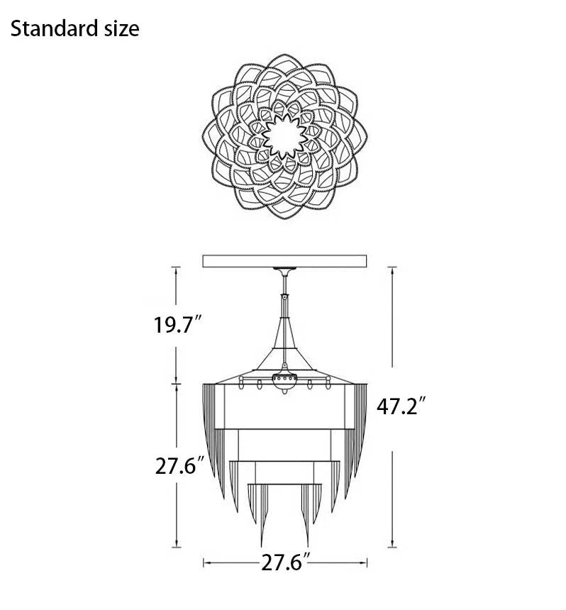 Oversized Post-Modern Aluminium Chain Tassel Chandelier