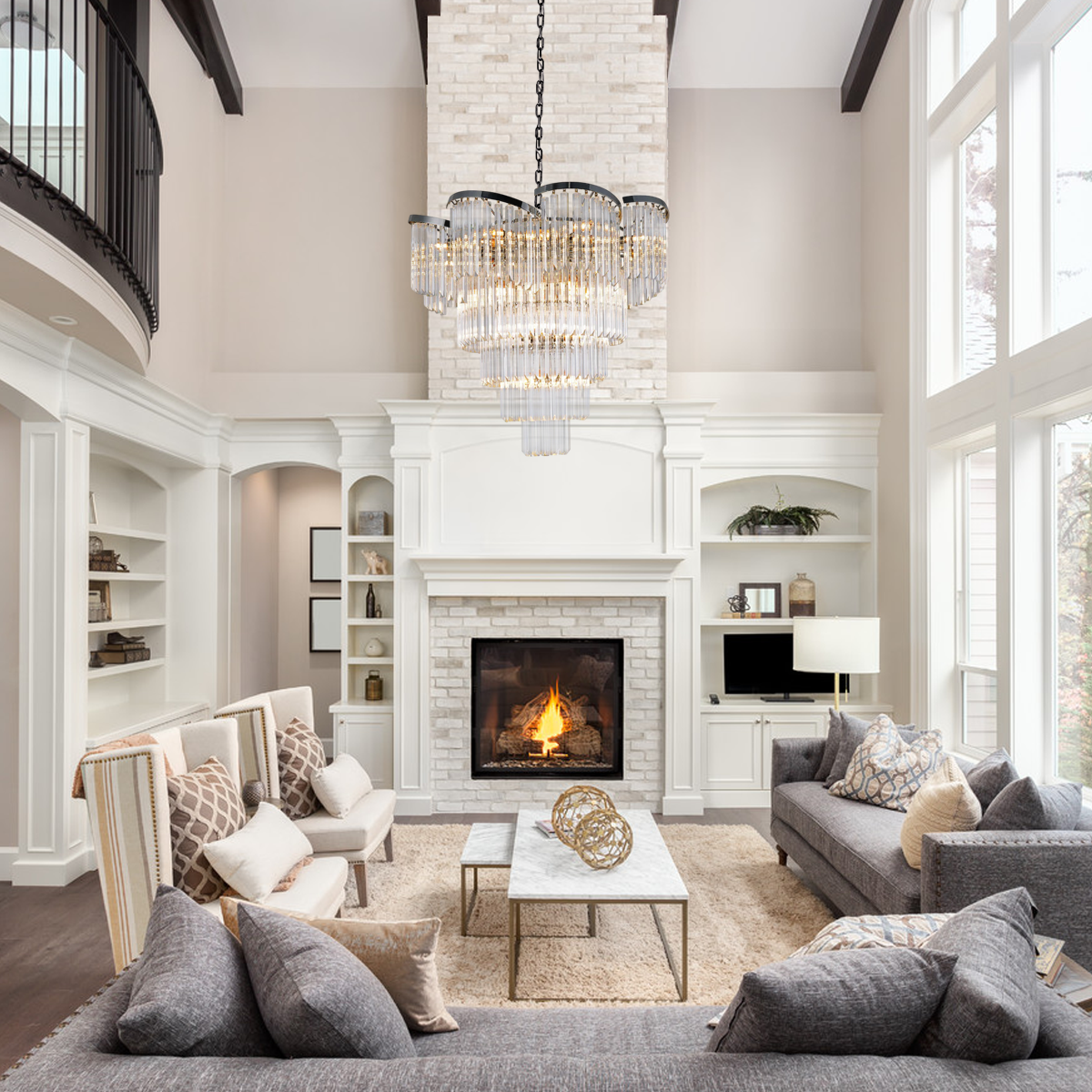Paly Flow Crystal Chandelier
