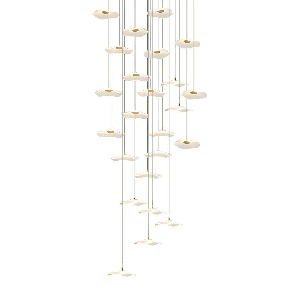 Small Acrylic Lotus Leaves LED Creative Modern Staircase Chandelier