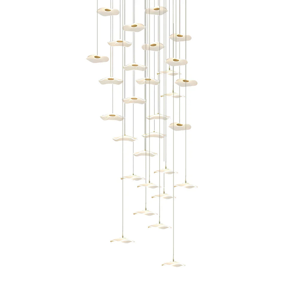 Small Acrylic Lotus Leaves LED Creative Modern Staircase Chandelier