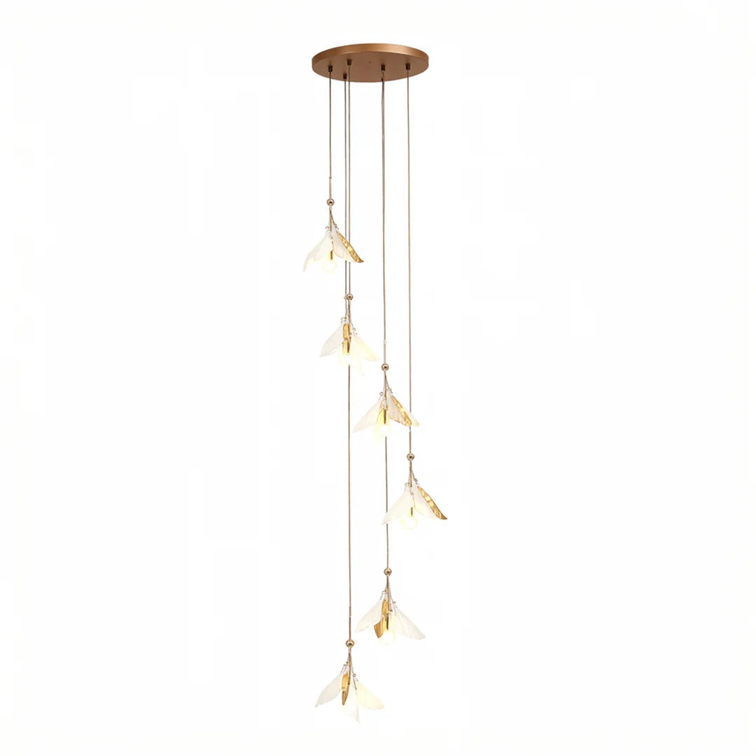 Staircase Chandelier Ideas Art Ceramic Flower Ceiling Light