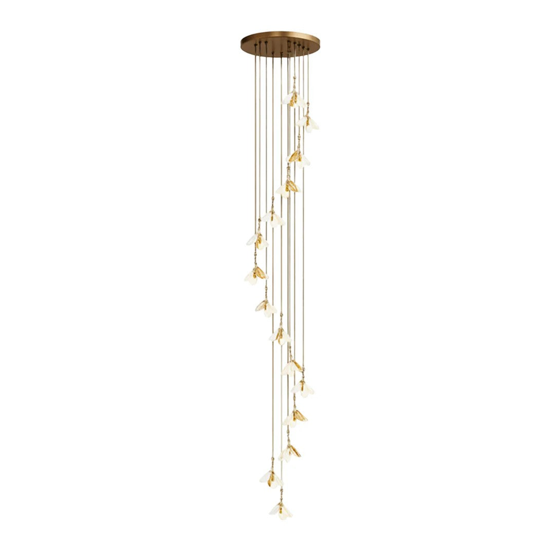 Staircase Chandelier Ideas Art Ceramic Flower Ceiling Light