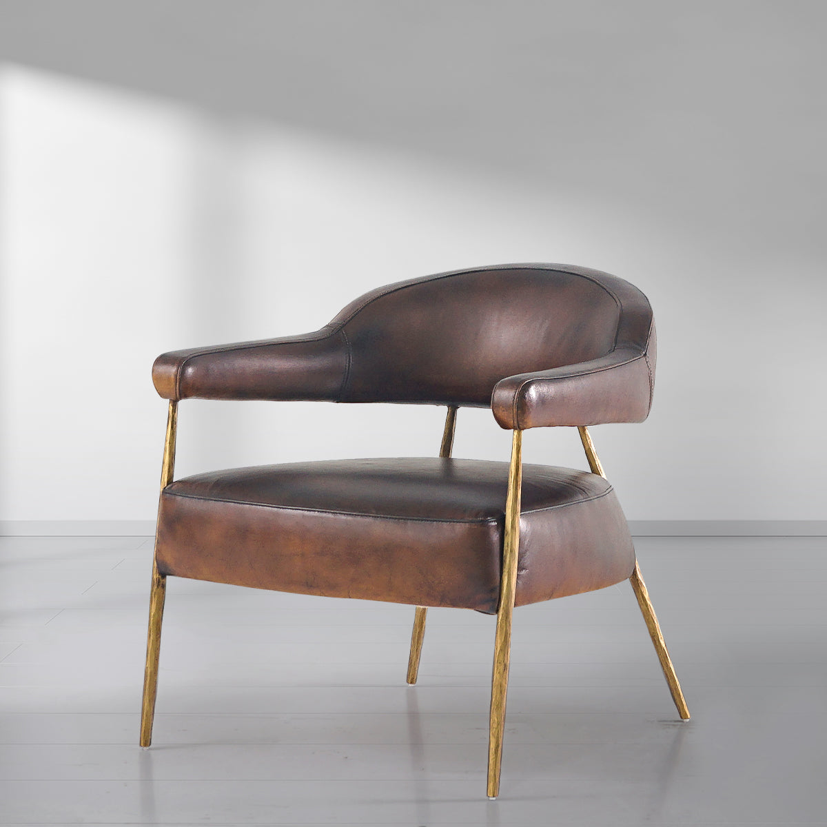 Thomson Brown Leather Lounge Armchair