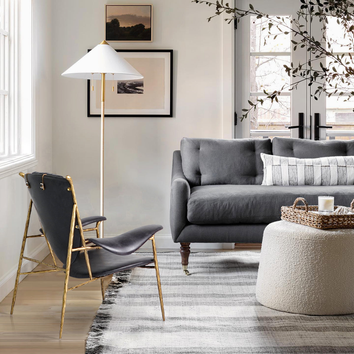 Thomson Enamel Wooden Plate Leather Armchair