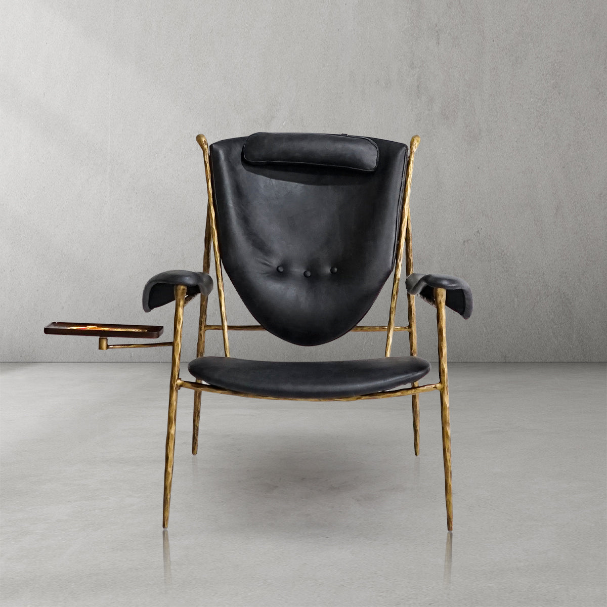 Thomson Enamel Wooden Plate Leather Armchair