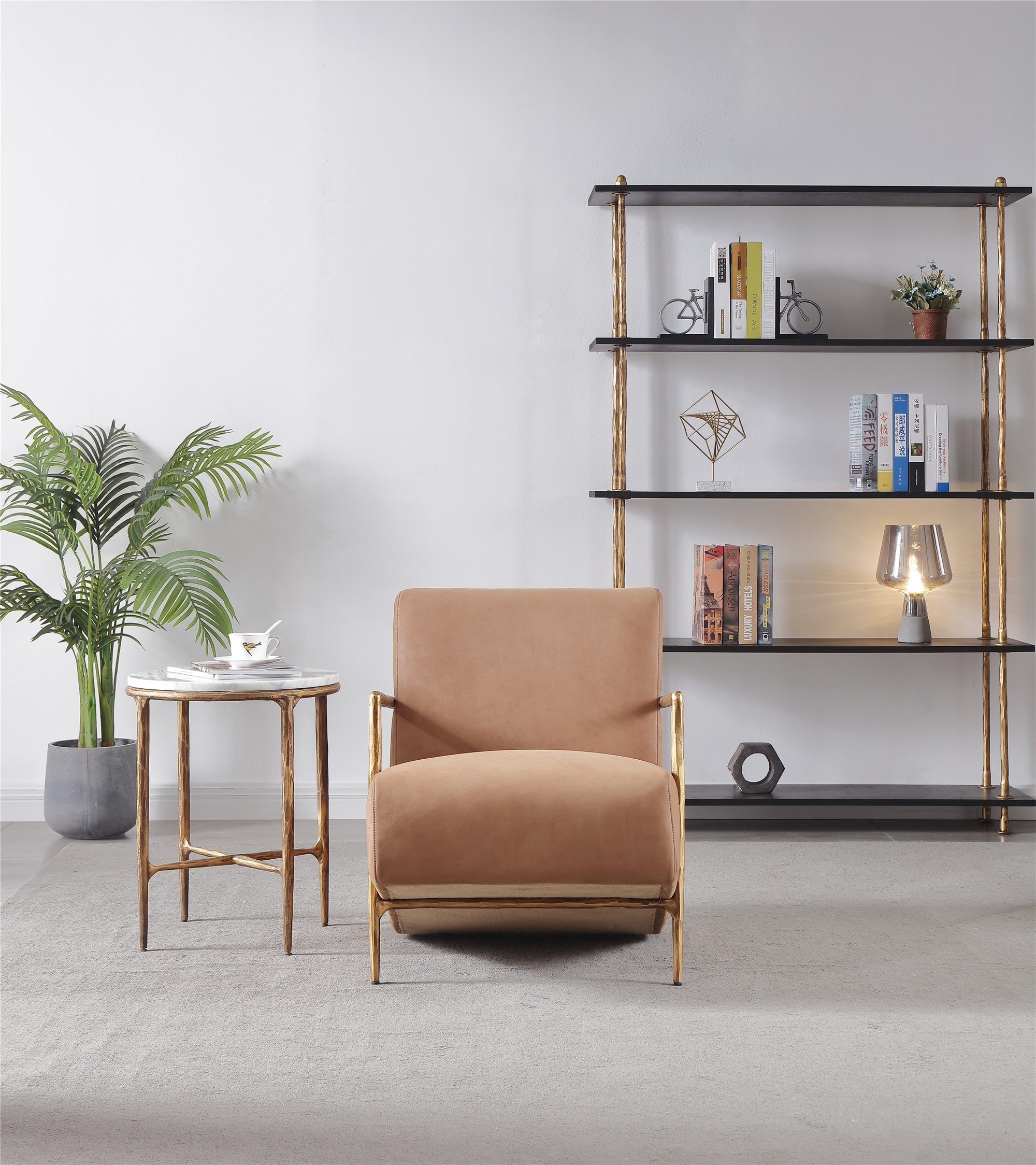 Thomson Genuine Brown Leather Accent Chair