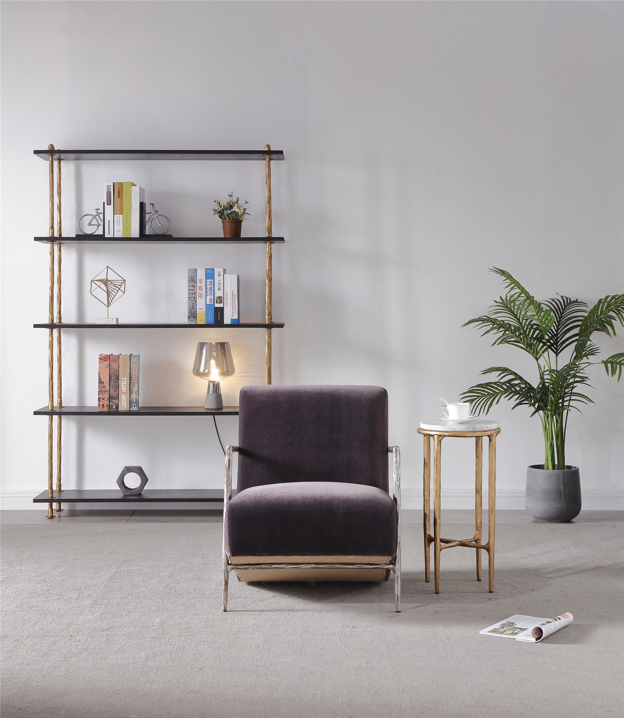 Thomson Genuine Brown Leather Accent Chair