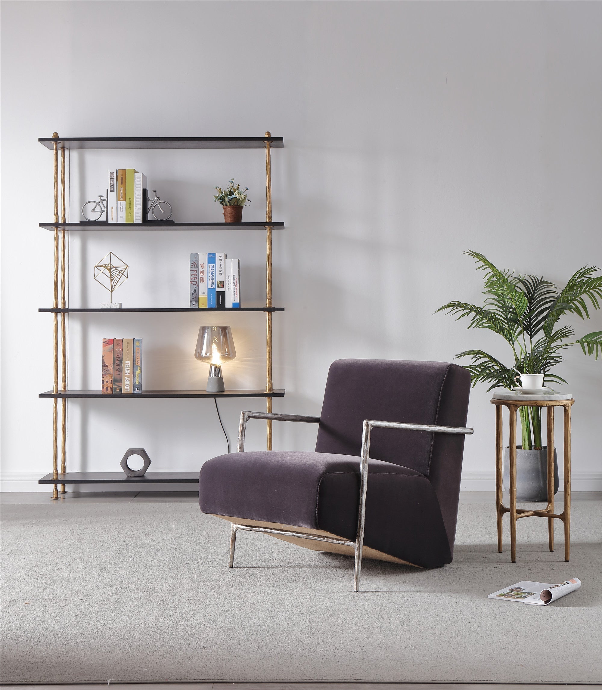 Thomson Genuine Brown Leather Accent Chair