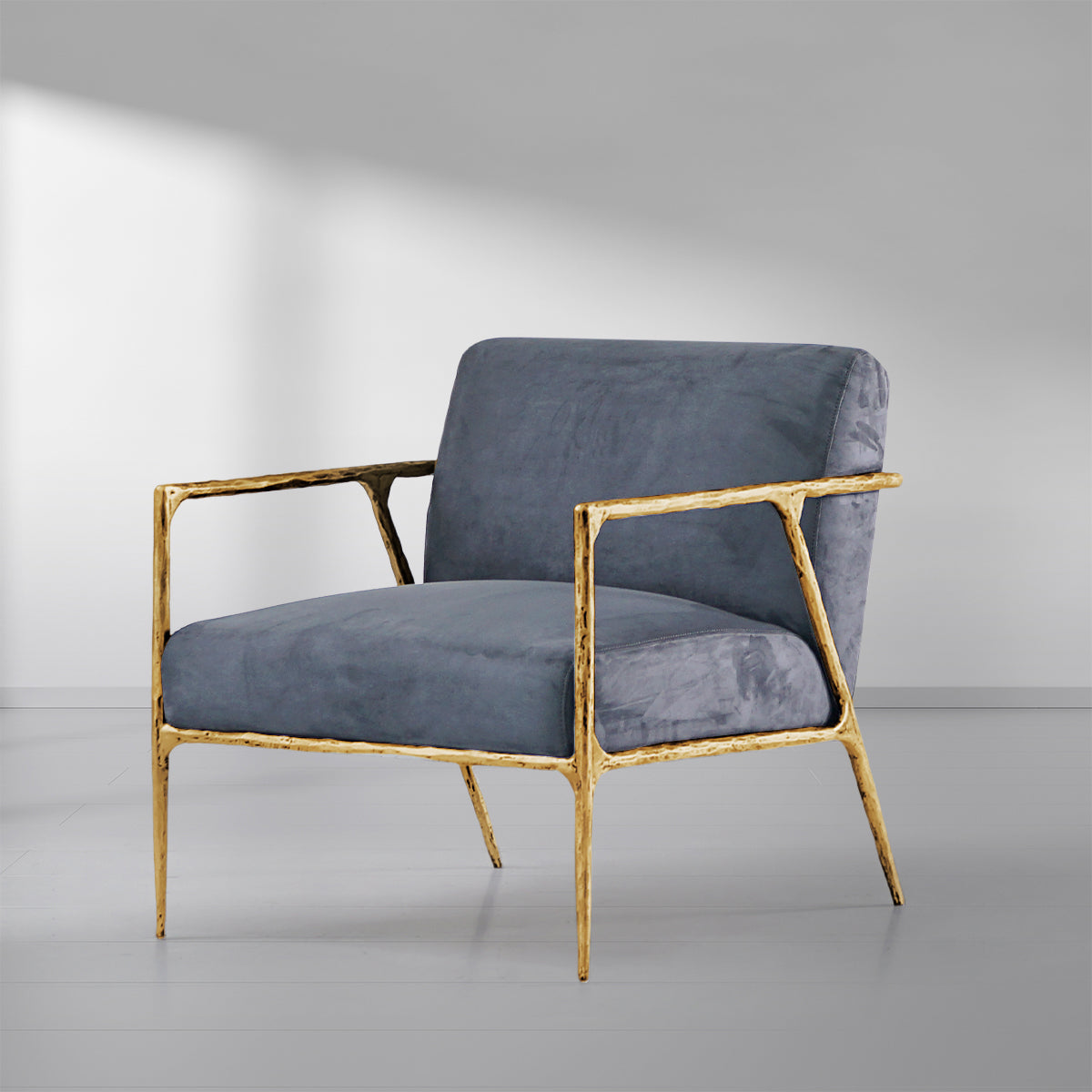 Thomson Retro Silver Iron Frame Track Armchair