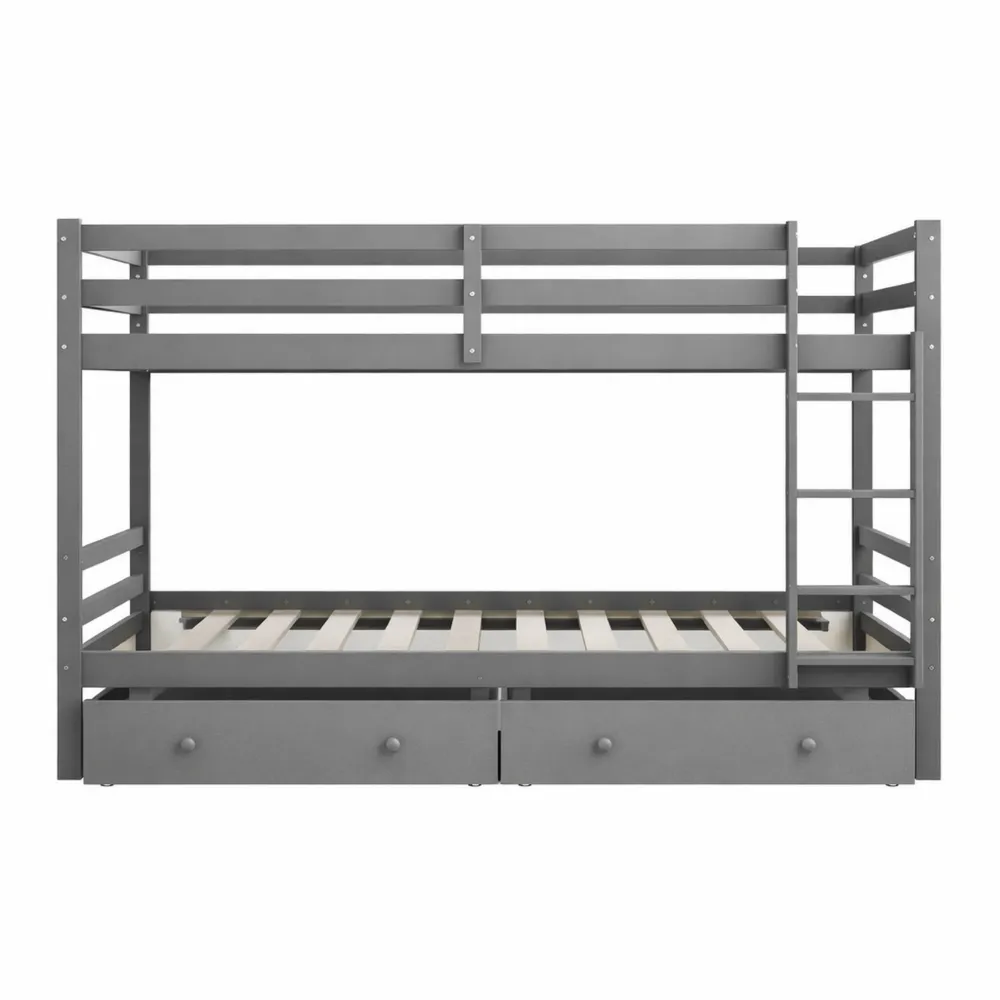 Lit mezzanine en bois 140x200 cm avec rangement, style moderne pour chambre enfant