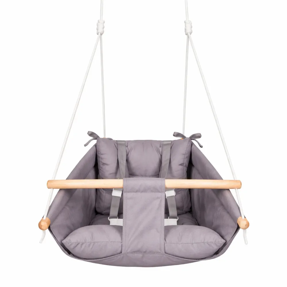 Siège de balançoire suspendu en toile pour bébé avec ceinture de sécurité