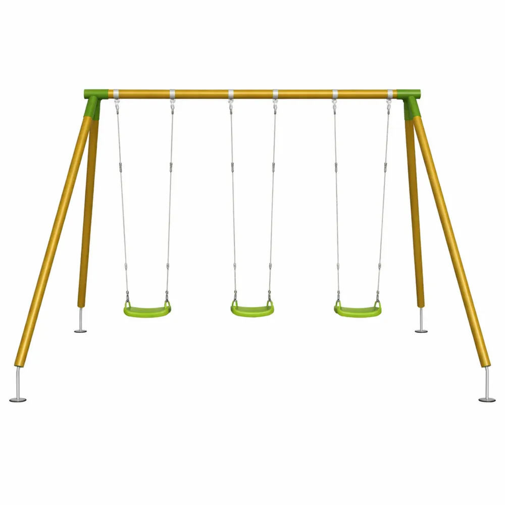 Balançoire Triple pour Enfants avec Sièges Confortables