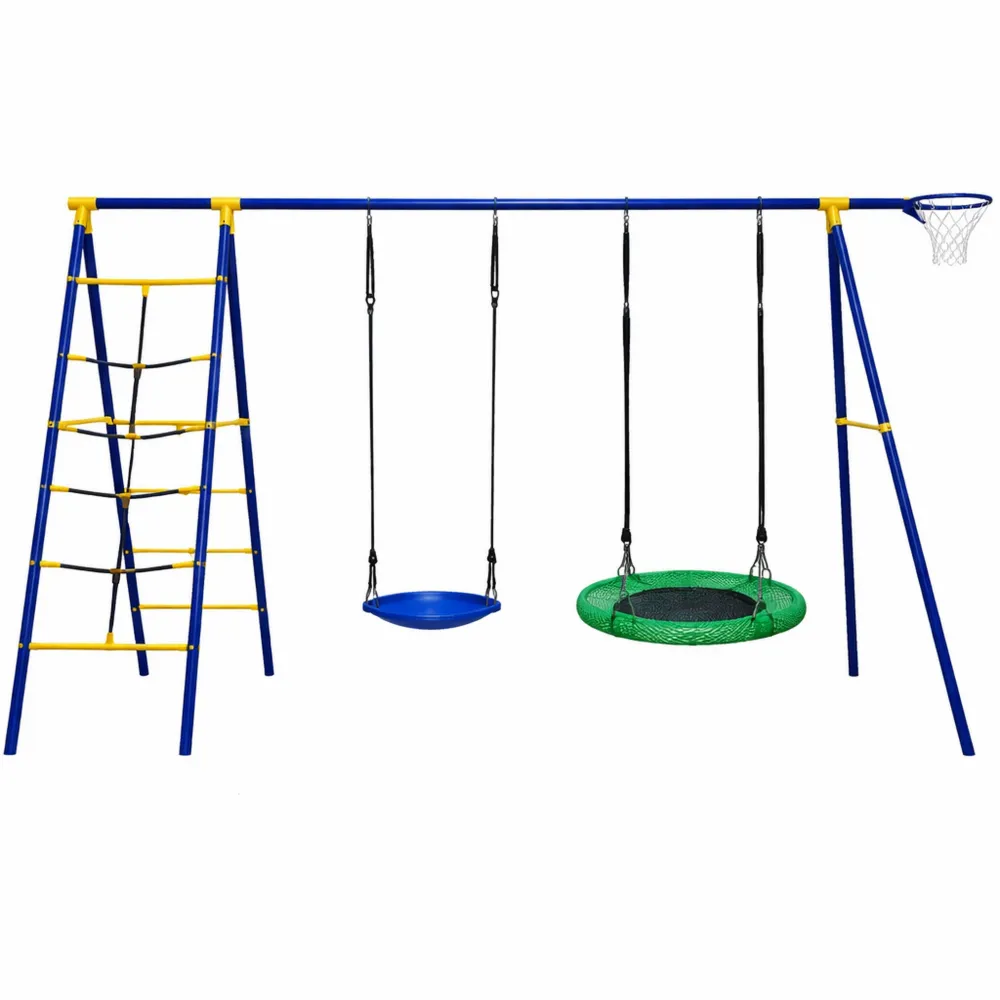 Aire de Jeu Extérieure Enfants 5 en 1 avec Échelle et Panier