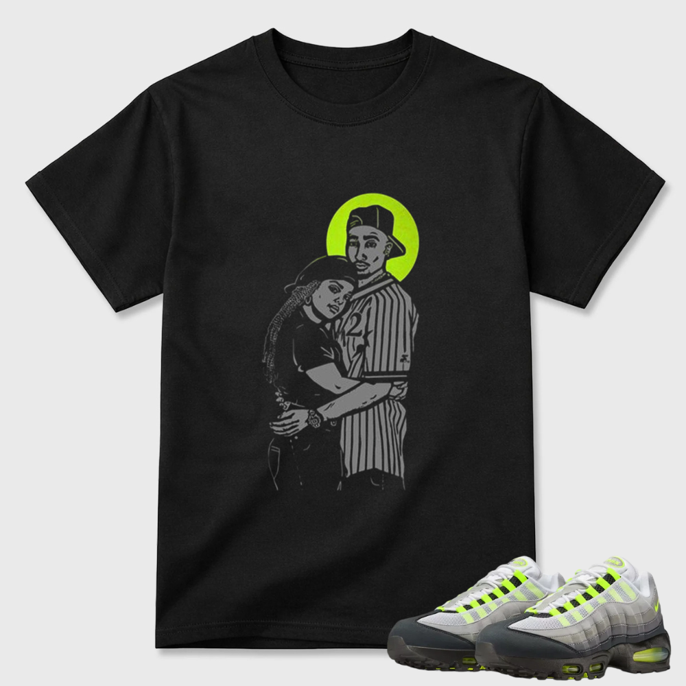Black Grey Max 95 Big Bubble Neon matching tshirt - sneaker outfit