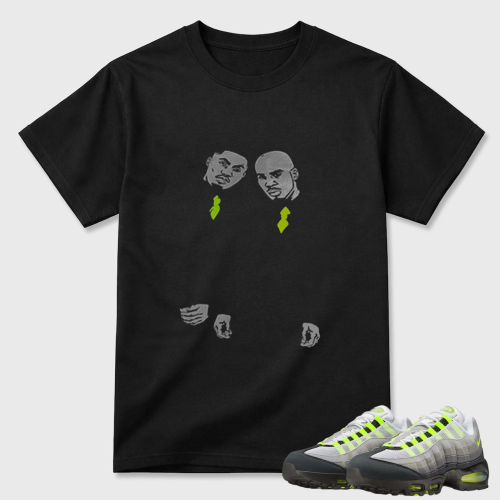 Black Grey Neon Max 95 Big Bubble Neon matching tshirt sneaker tee
