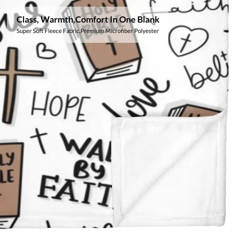Christian Bible Jesus Soft Fleece Throw Blanket