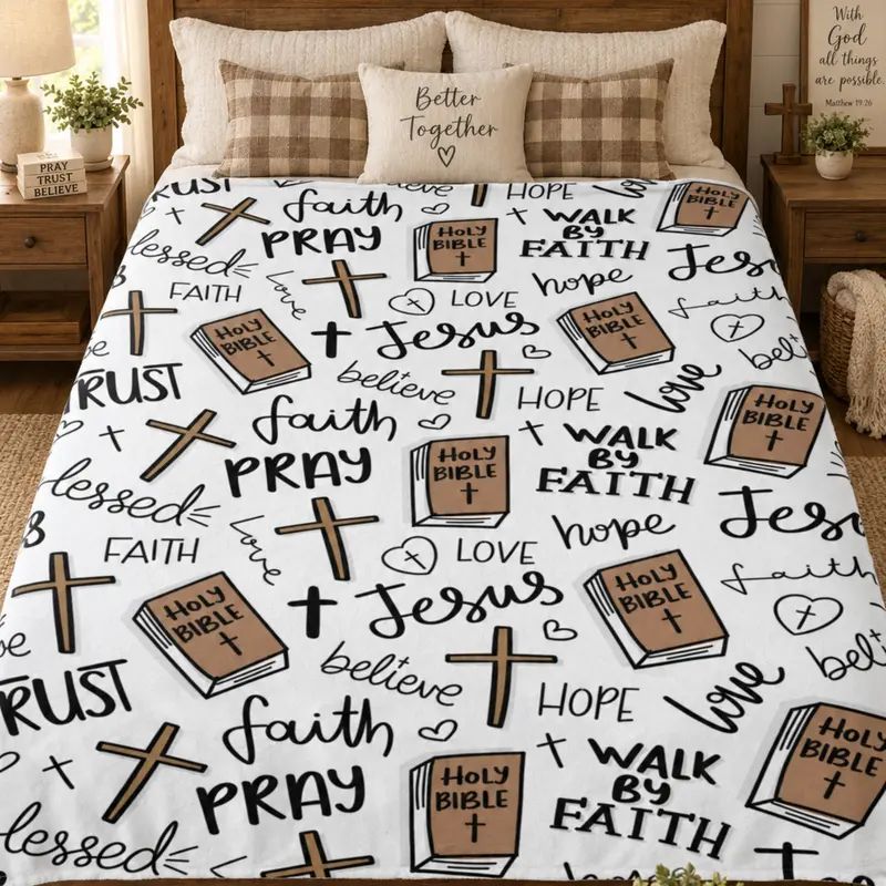 Christian Bible Jesus Soft Fleece Throw Blanket