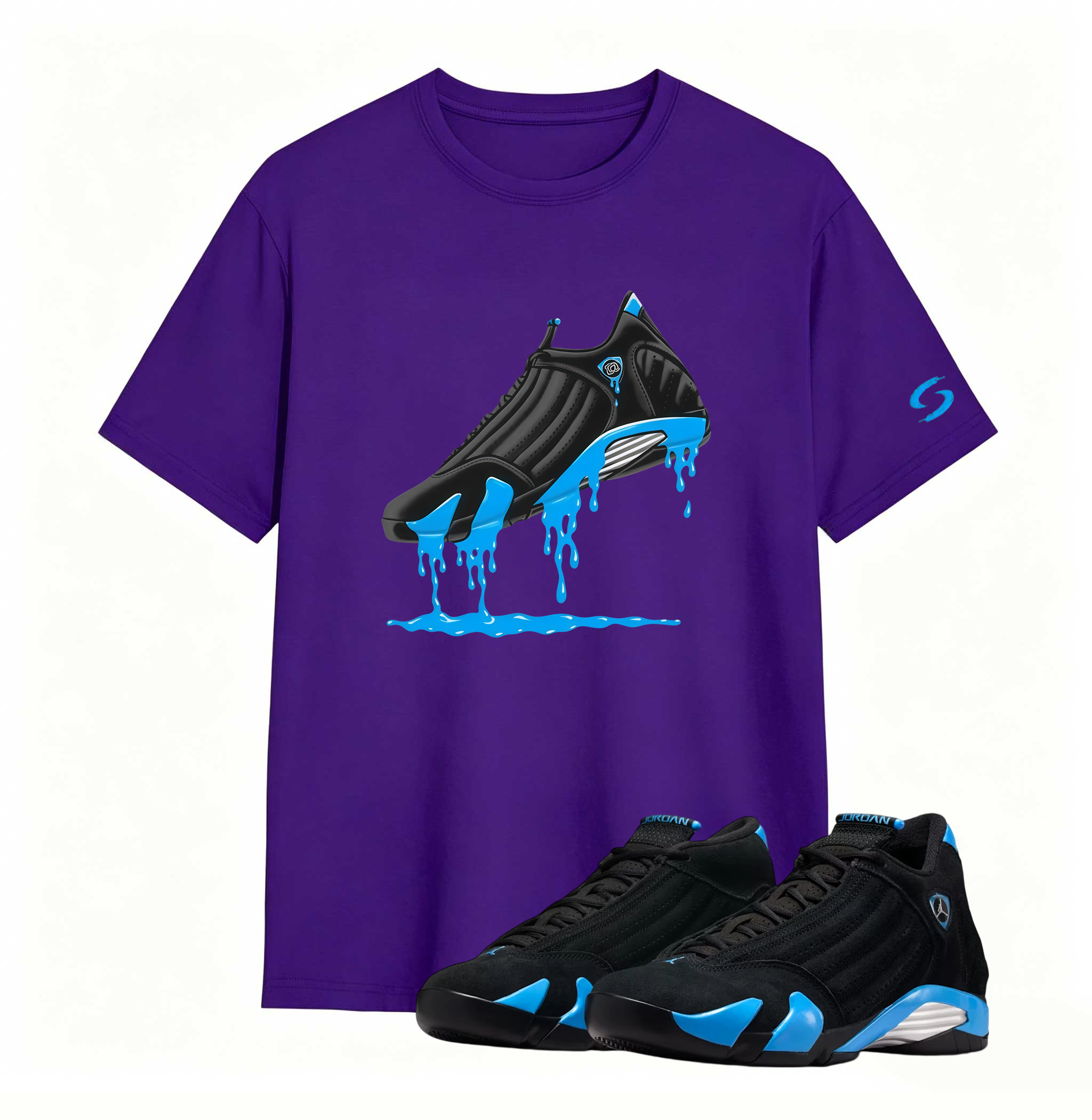Air Jordan 14 University Blue Matching T-Shirt