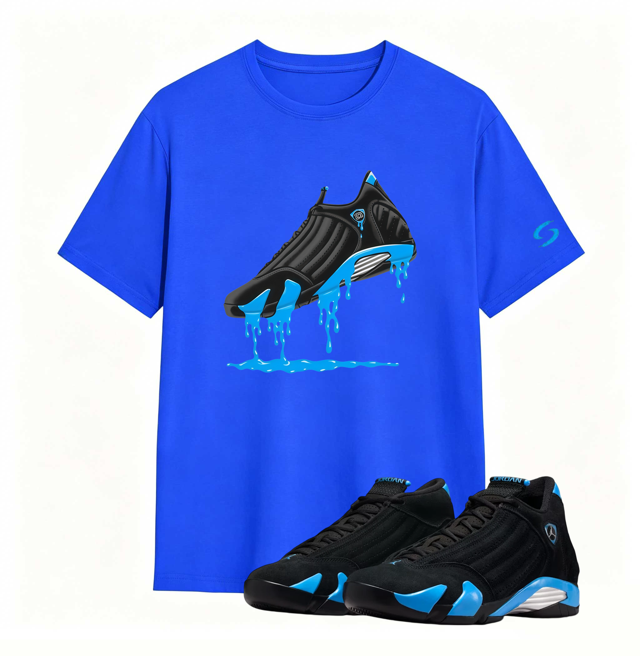 Air Jordan 14 University Blue Matching T-Shirt