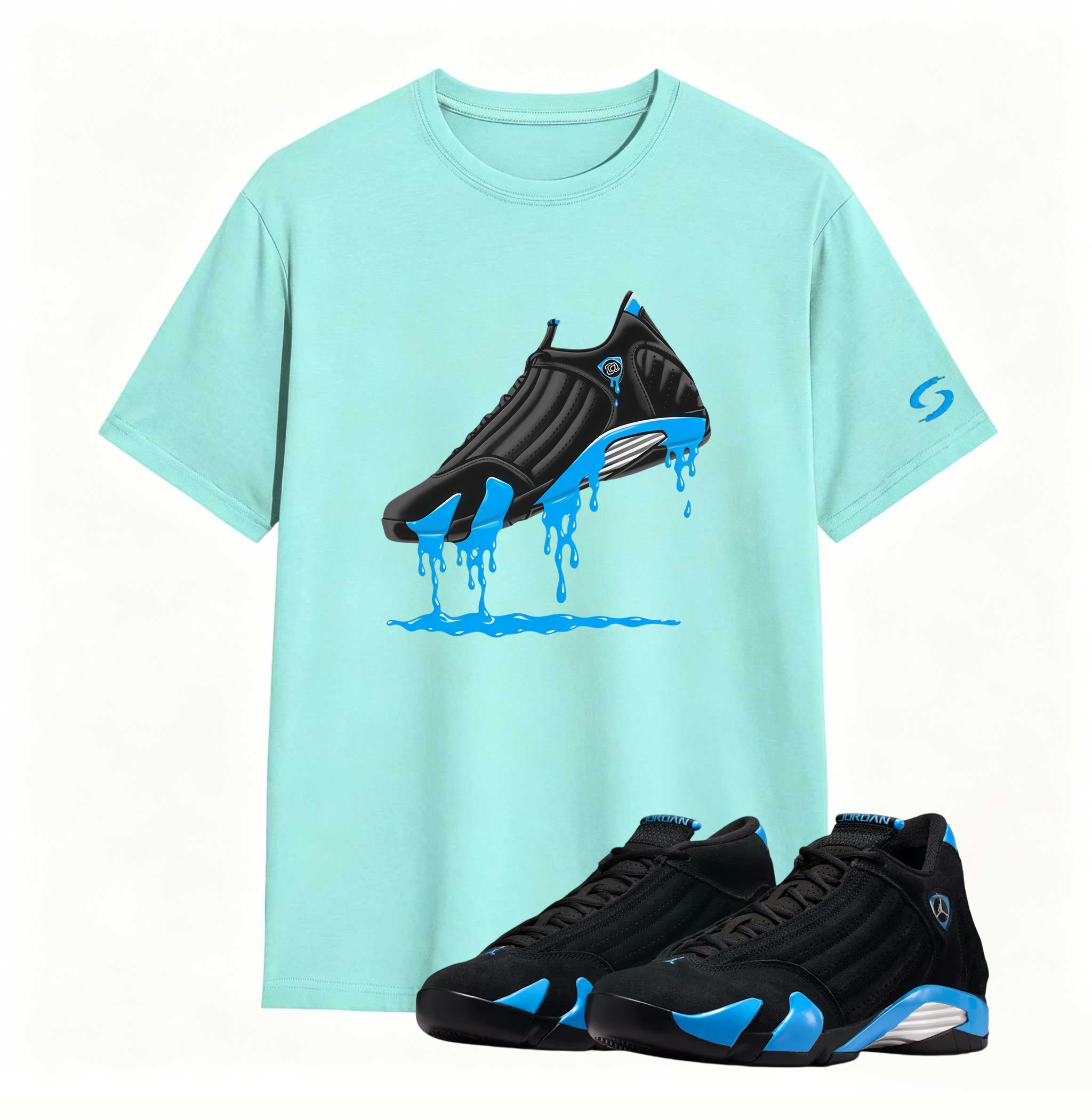 Air Jordan 14 University Blue Matching T-Shirt
