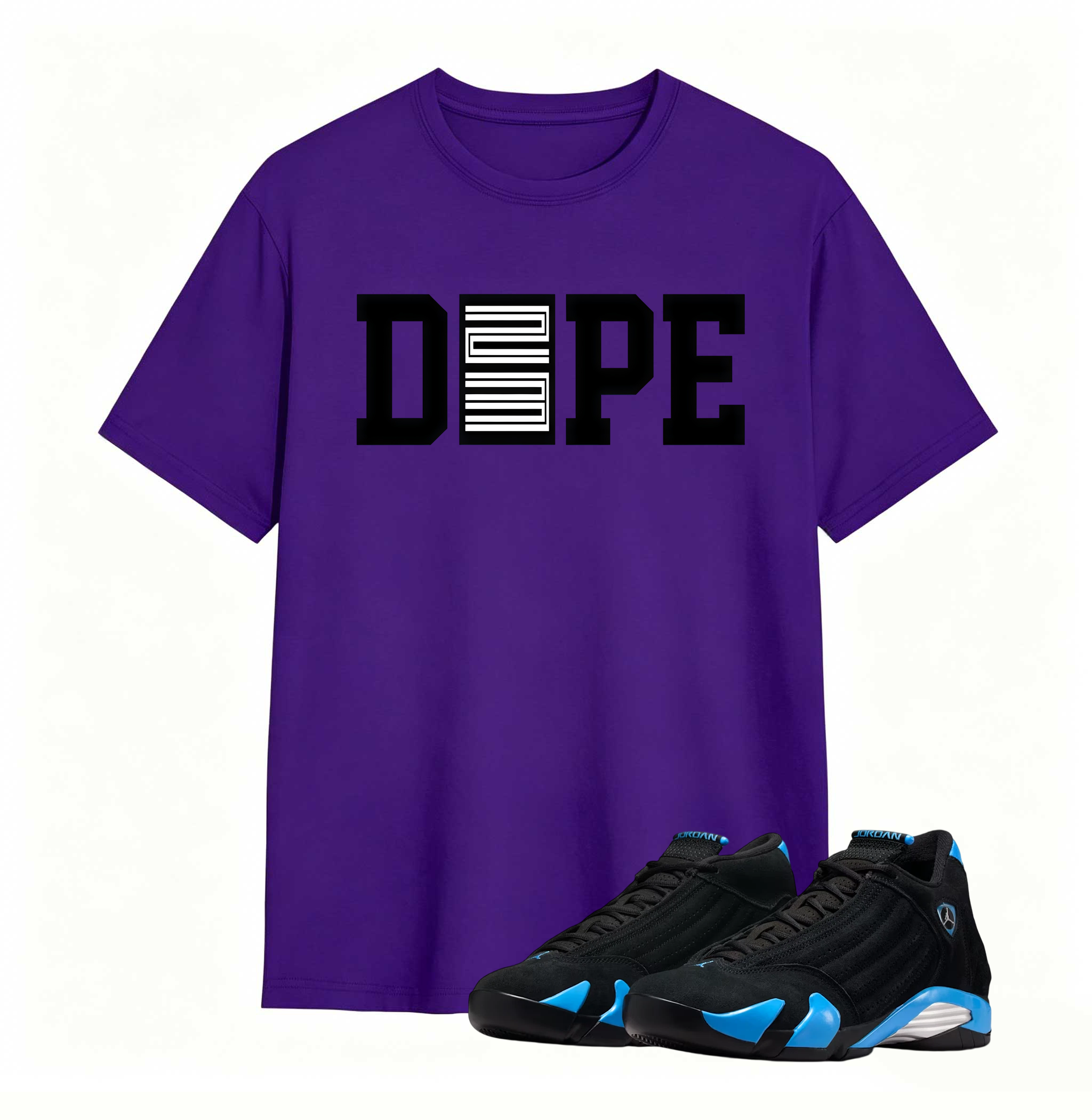 Dope 23  Sneaker Tees - Air Jordan 14 University Blue