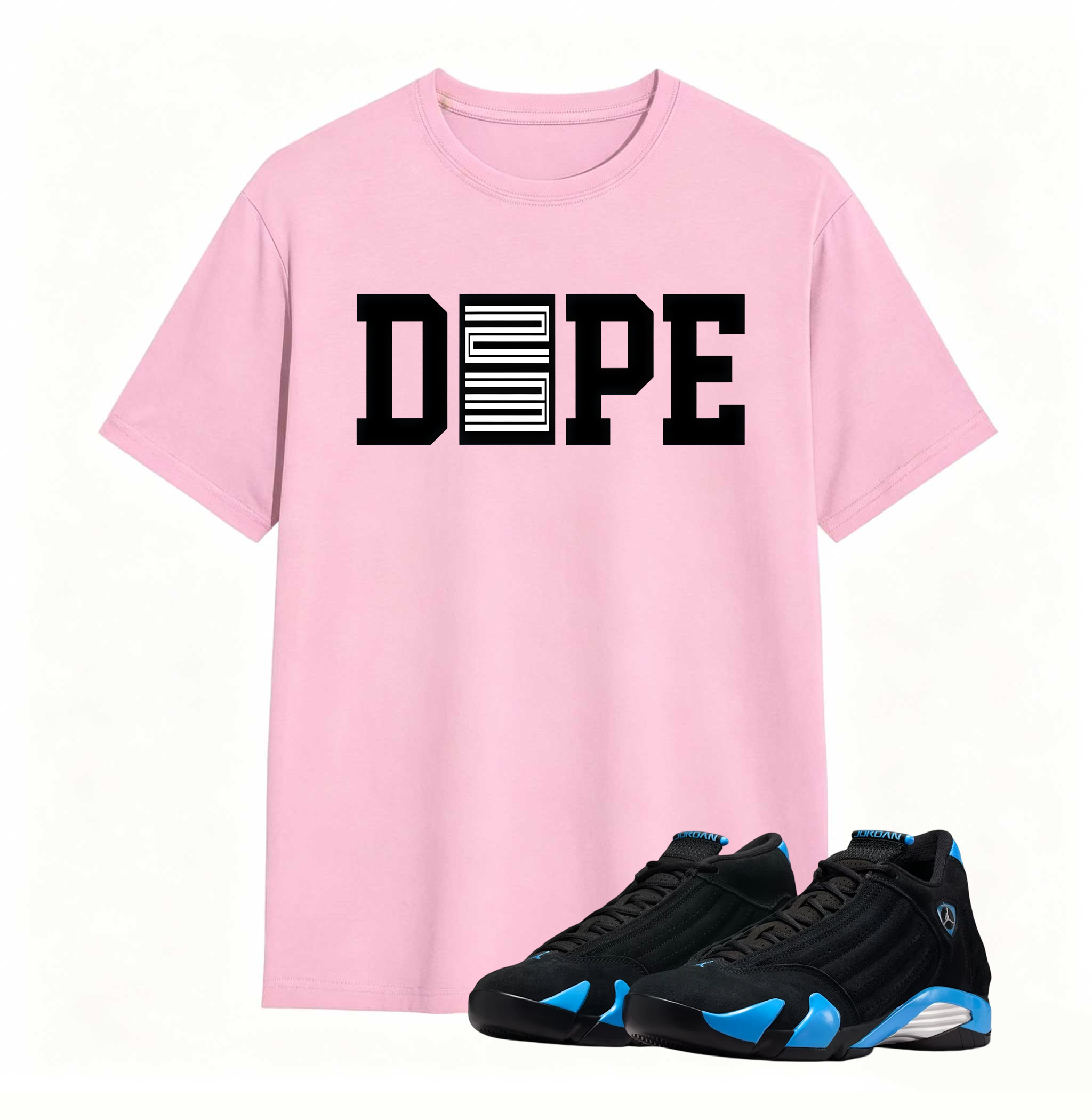Dope 23  Sneaker Tees - Air Jordan 14 University Blue