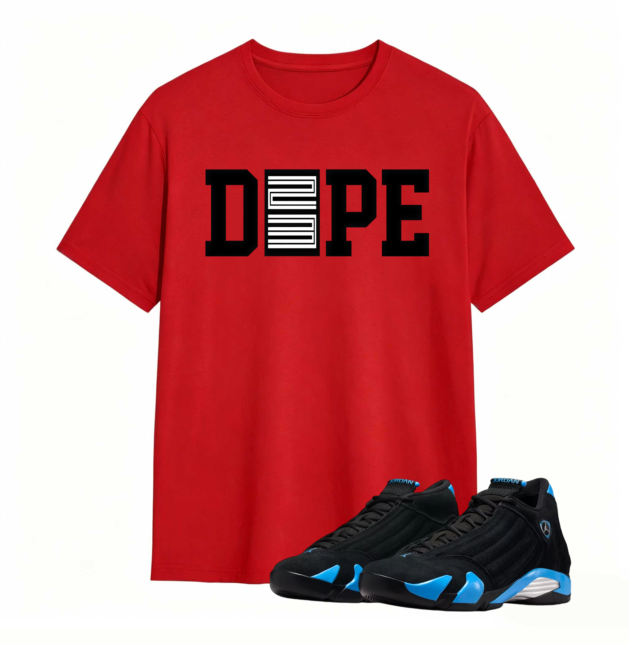 Dope 23  Sneaker Tees - Air Jordan 14 University Blue