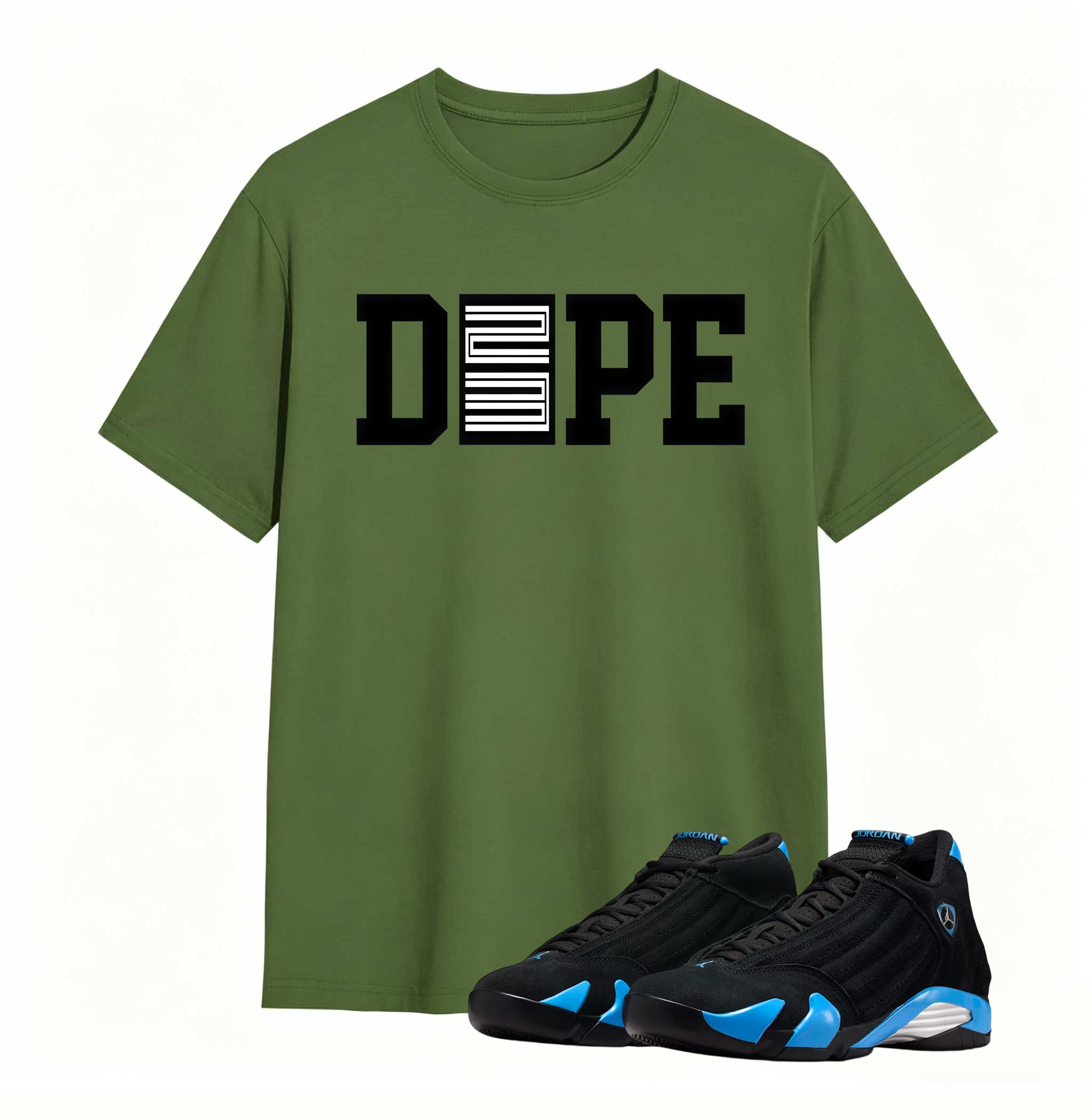 Dope 23  Sneaker Tees - Air Jordan 14 University Blue