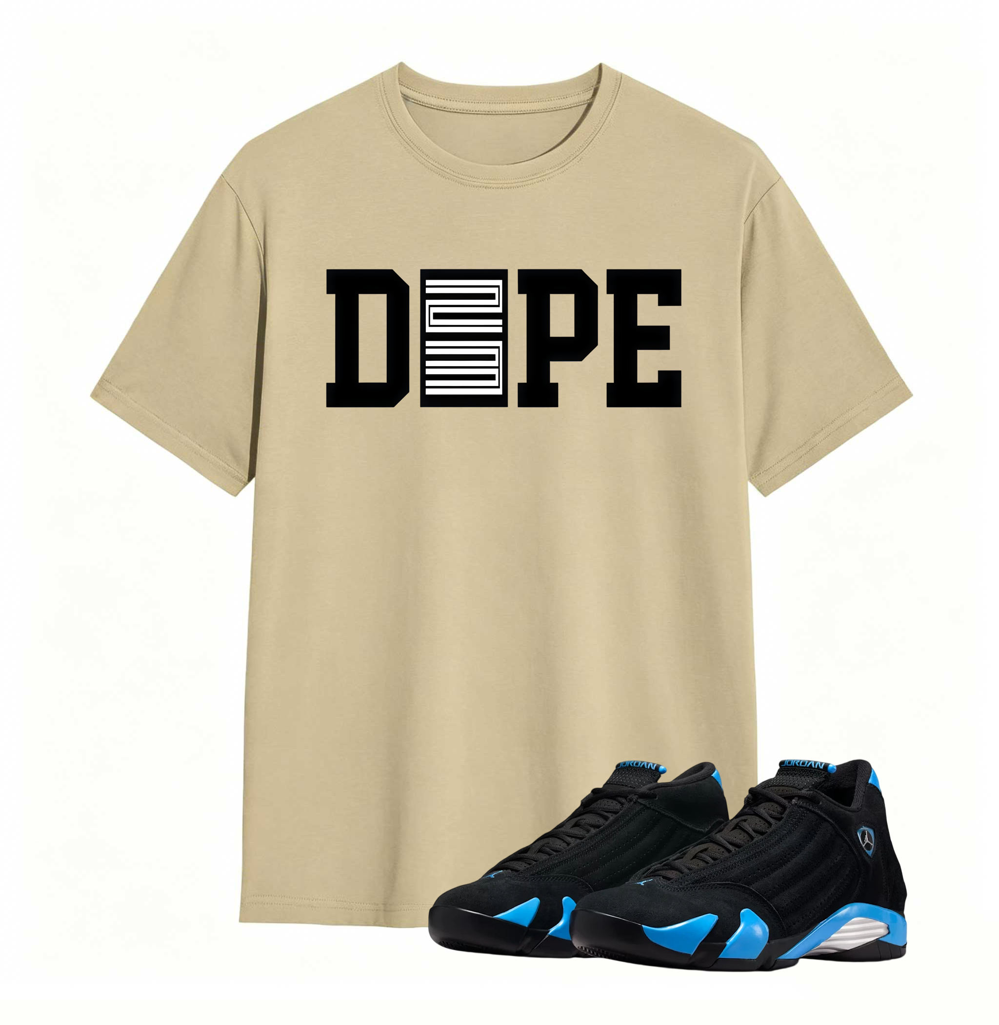 Dope 23  Sneaker Tees - Air Jordan 14 University Blue