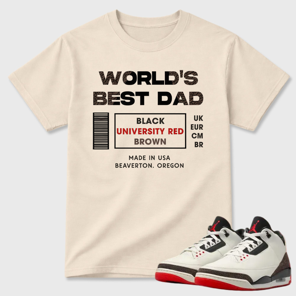 AJ3 World’s Best Dad Match Tee, Match WORLD’S BEST DAD Shirt