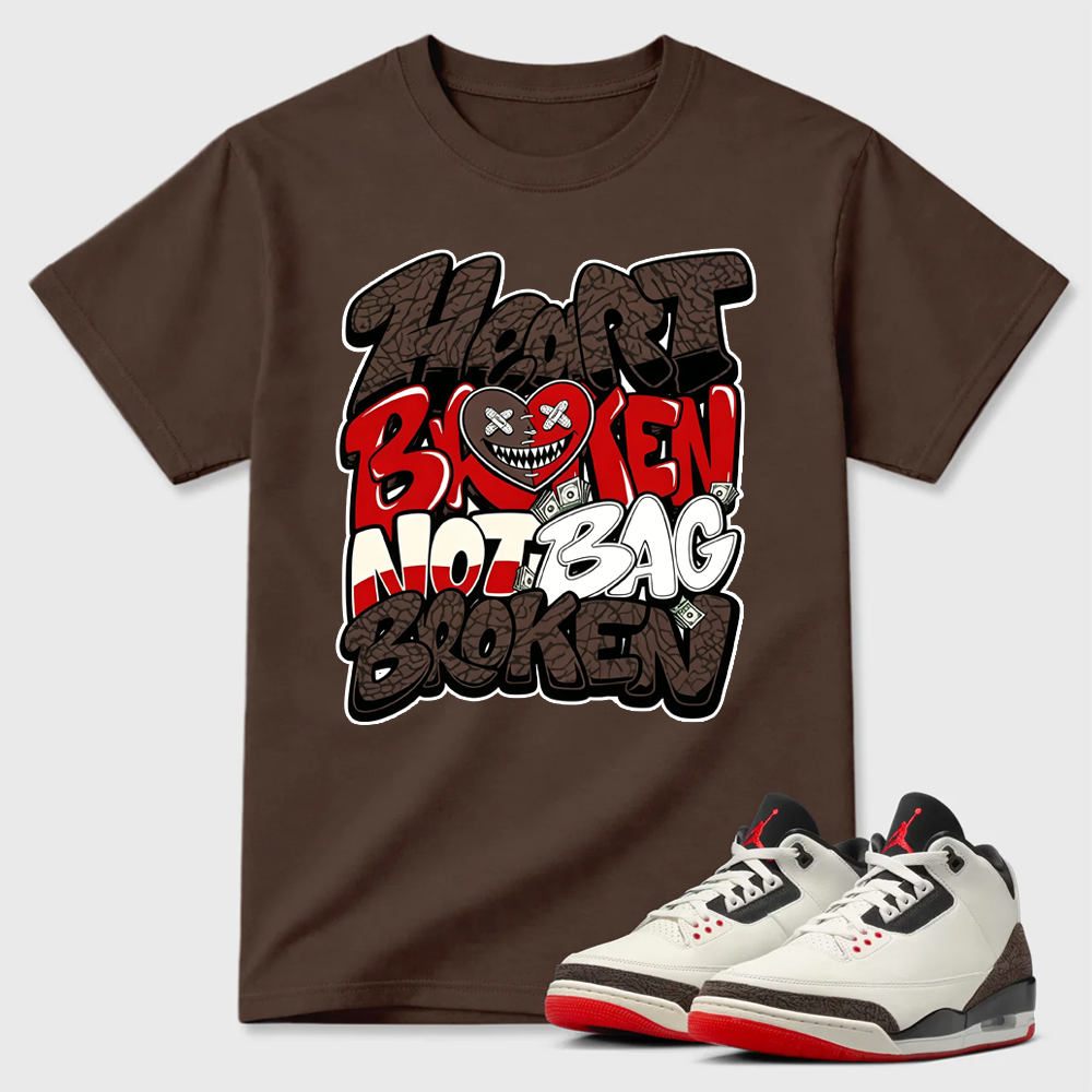 AJ3 World’s Best Dad Match Tee, Match HEART BROKEN NOT BAG BROKEN Shirt