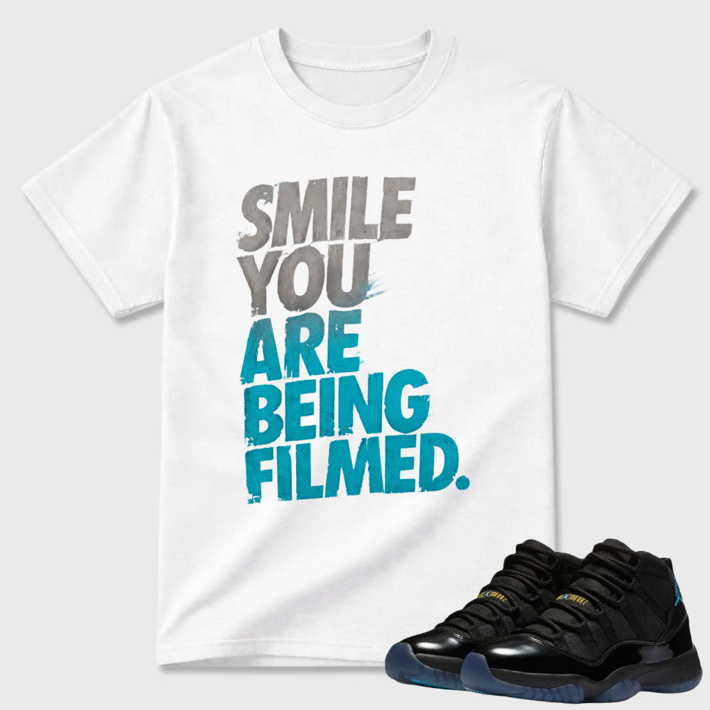 Smile You Are Being Filmed Air Jordan 11 Funny Tee
