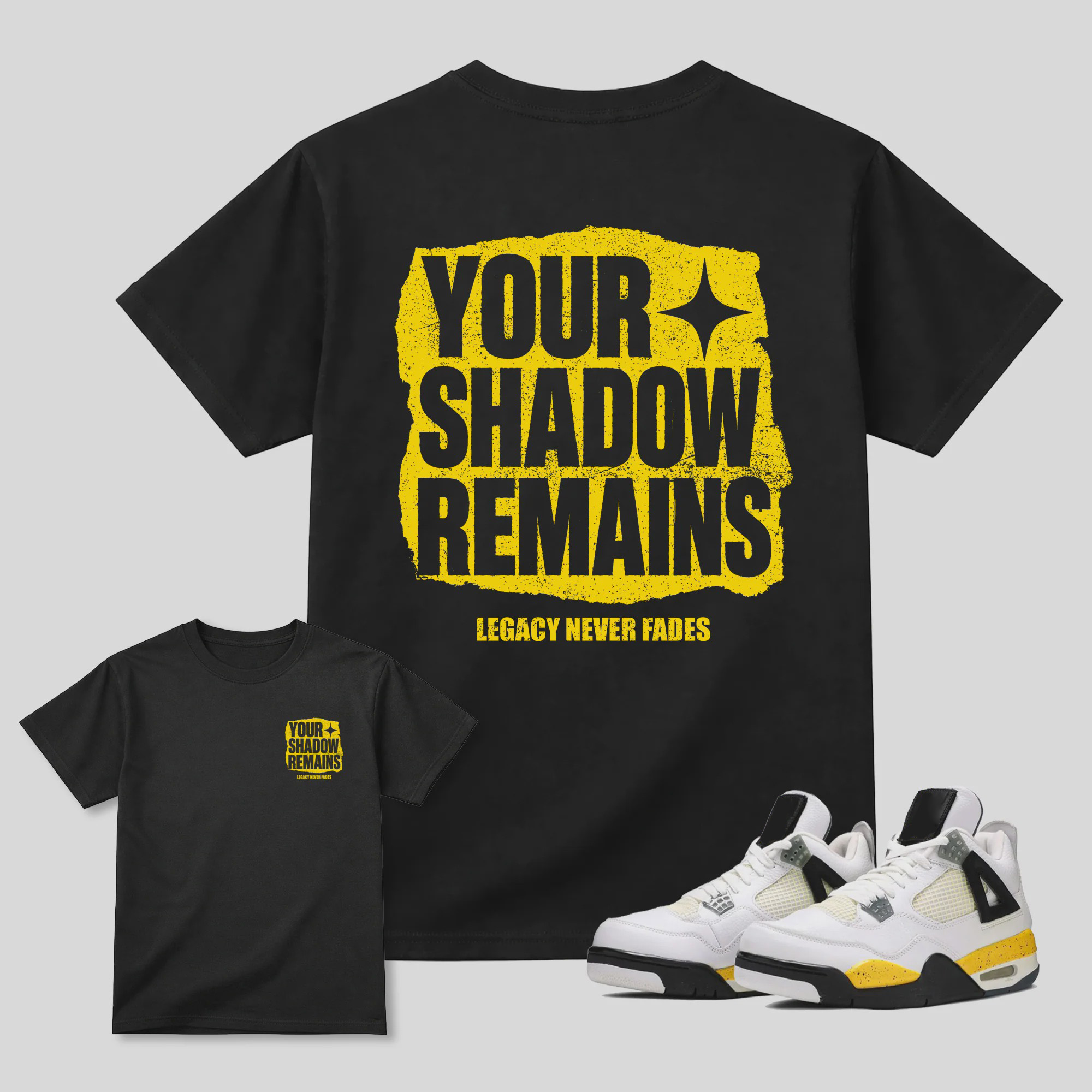 Your Shadow Remains AJ4 Tour Yellow Matching Graphic Tee