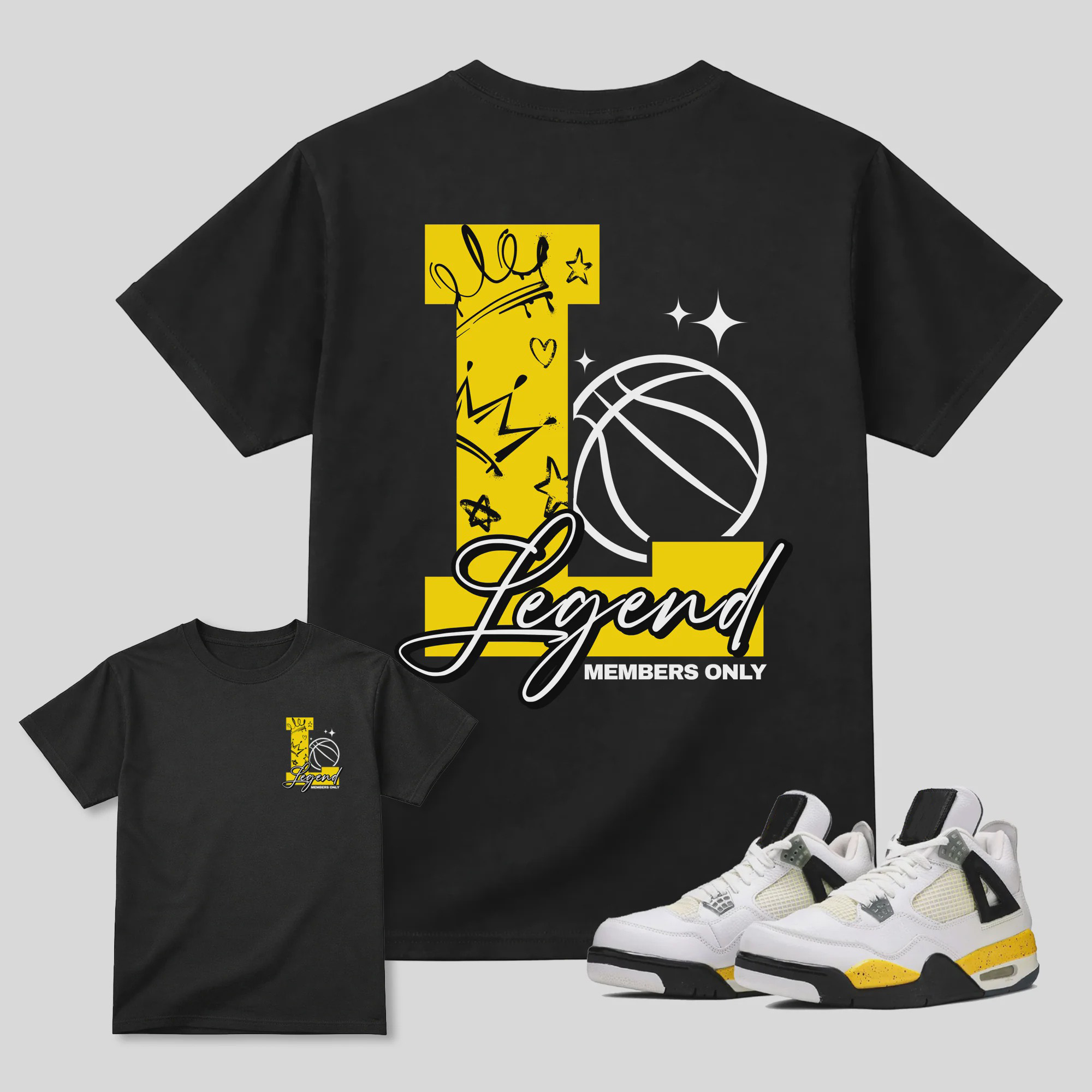 Legend AJ4 Tour Yellow Matching Graphic Tee