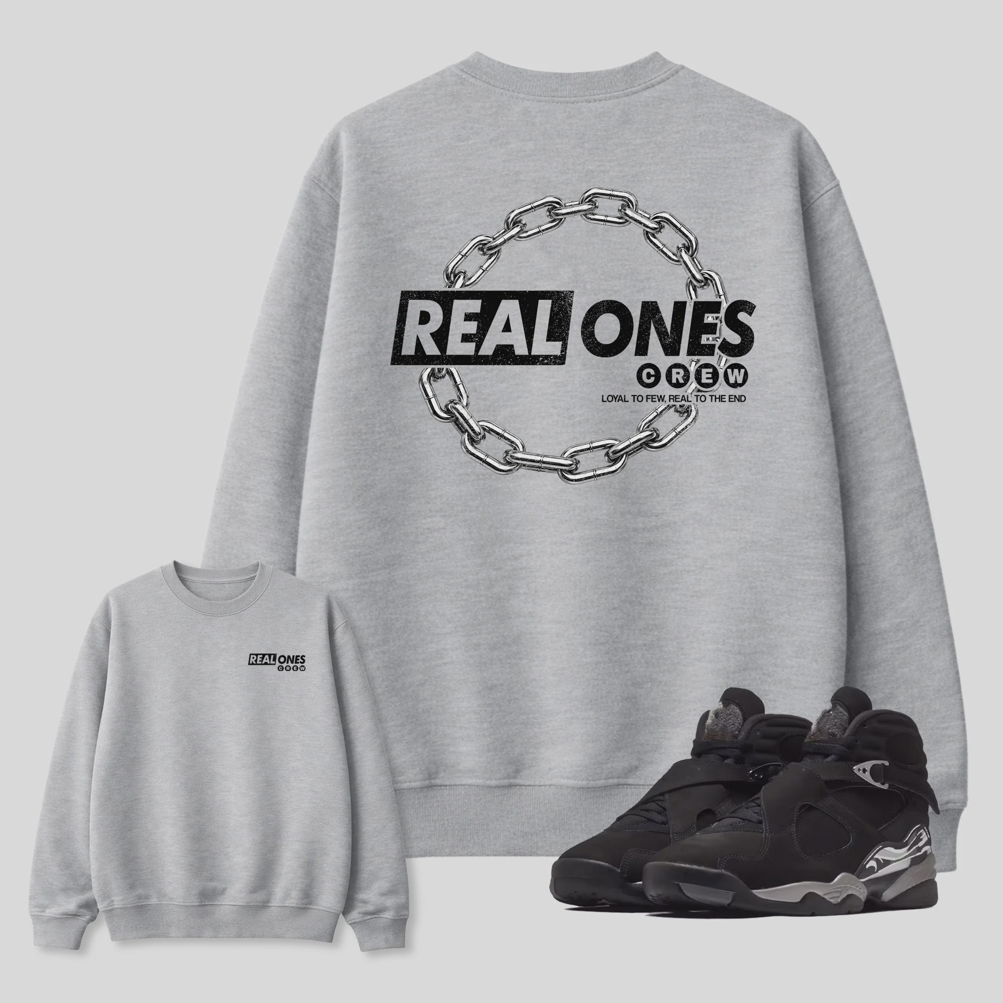 Real Ones Crew AJ8 Chrome Matching Graphic Sweatshirt