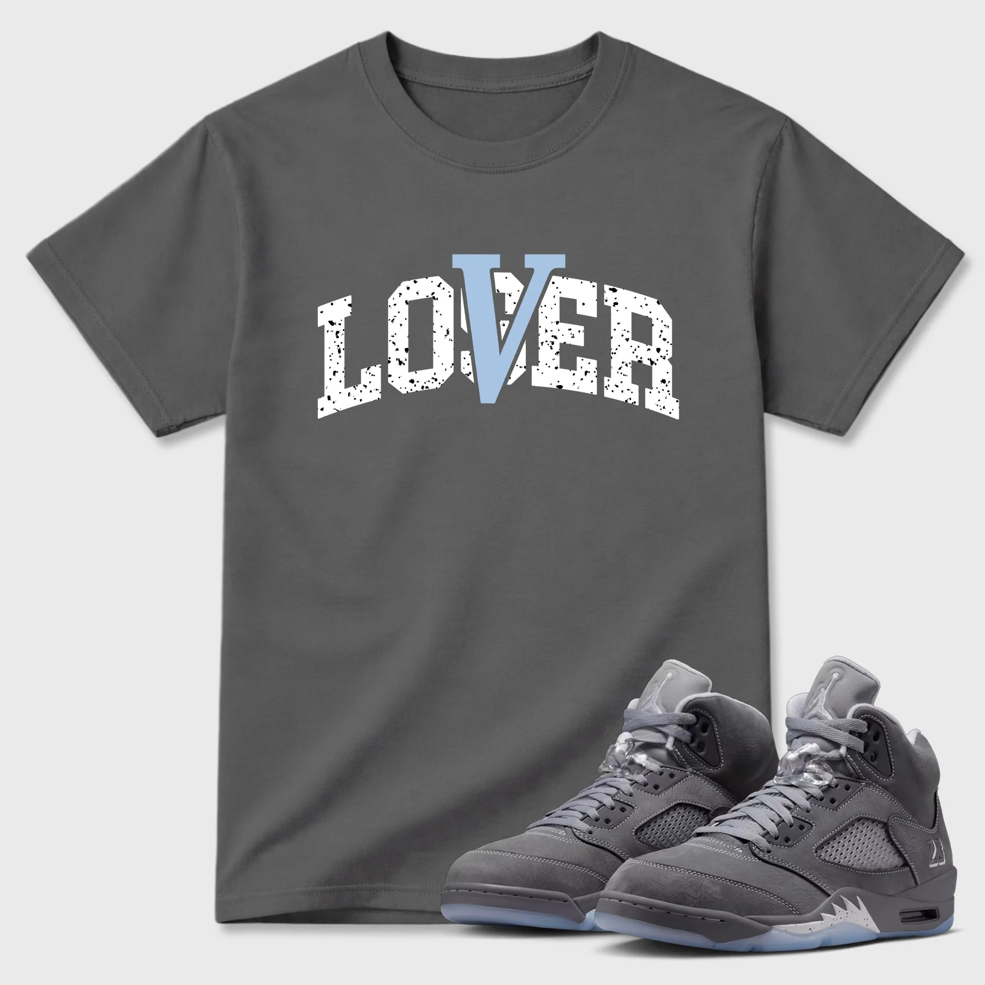 Loser Lover Varsity TEEWAVO Sneaker Tees - Air Jordan 5 Wolf Grey