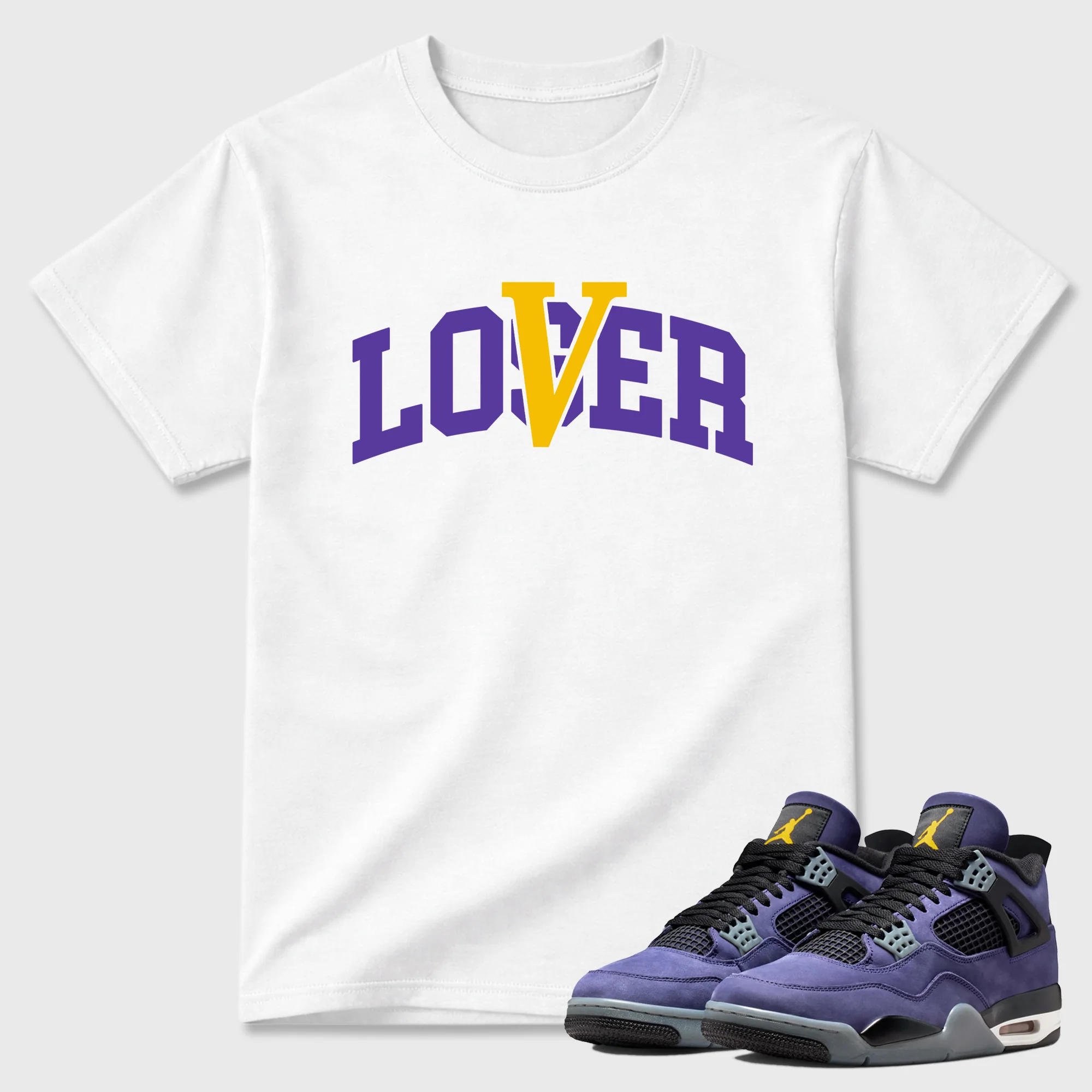Loser Lover Varsity WTEEWAVO Sneaker Tees - Air Jordan 4 Lakeshow-TeeWavo