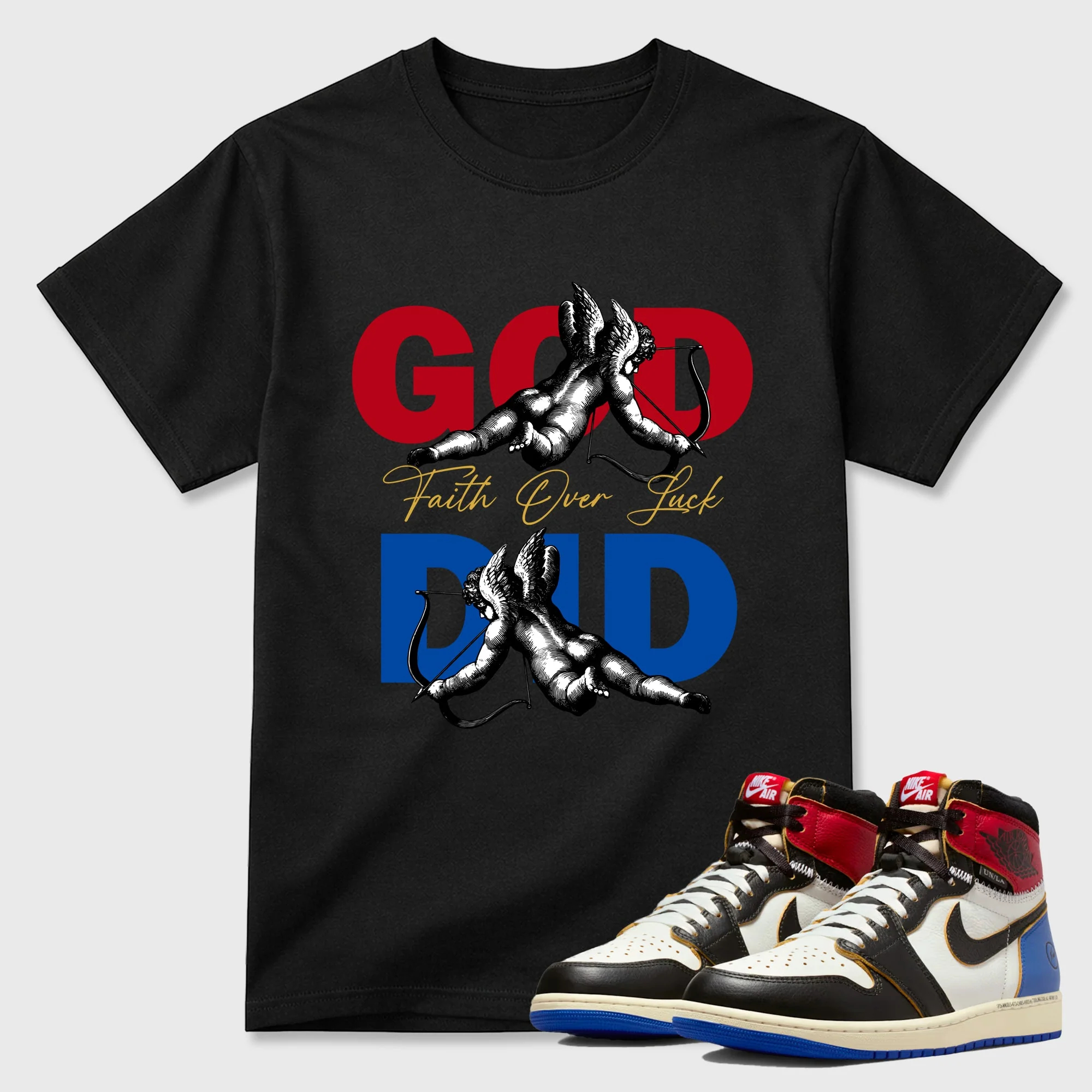 God Did TEEWAVO Sneaker Tees - Air Jordan 1 Union x Fragment