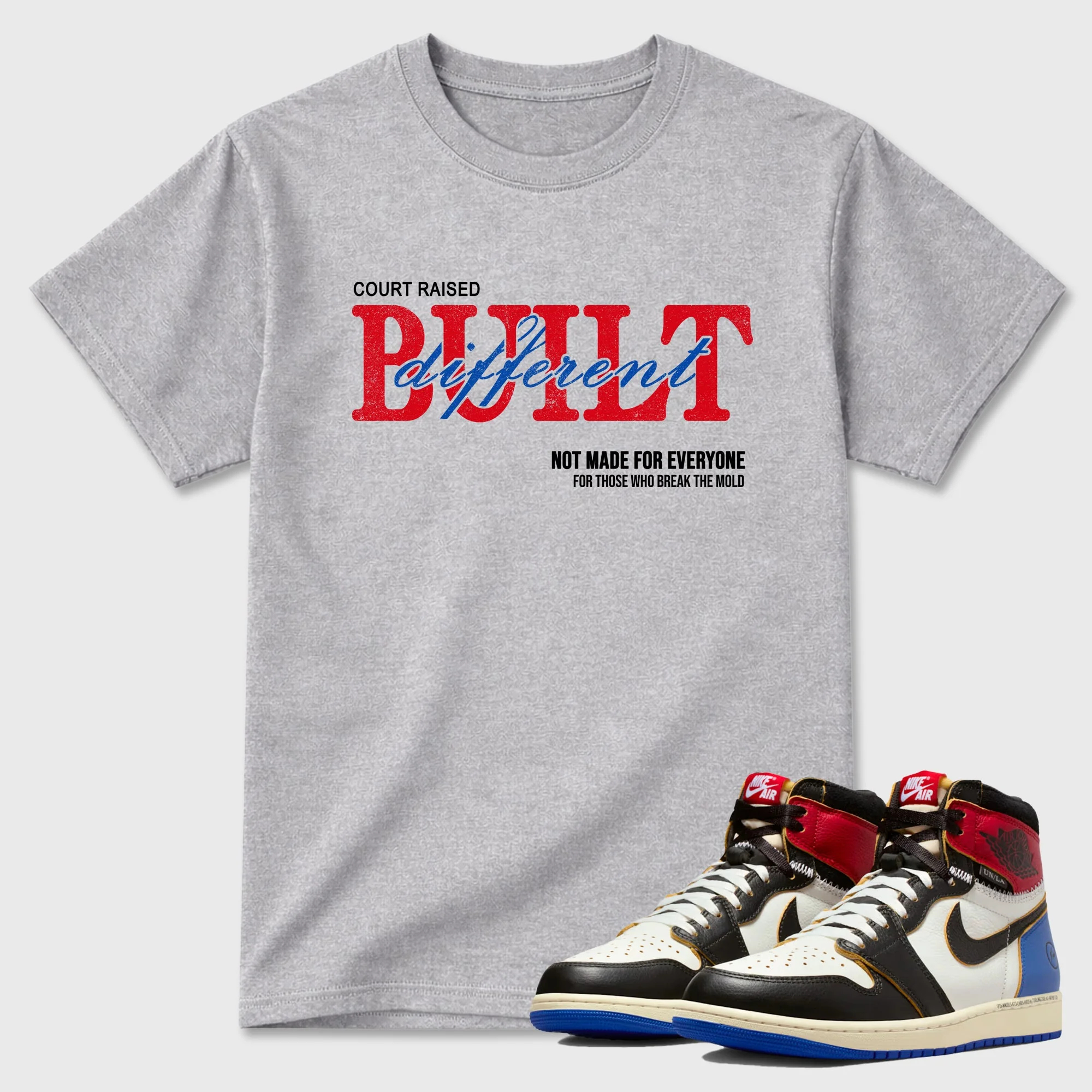 Vintage Built Different TEEWAVO Sneaker Tees - Air Jordan 1 Union x Fragment