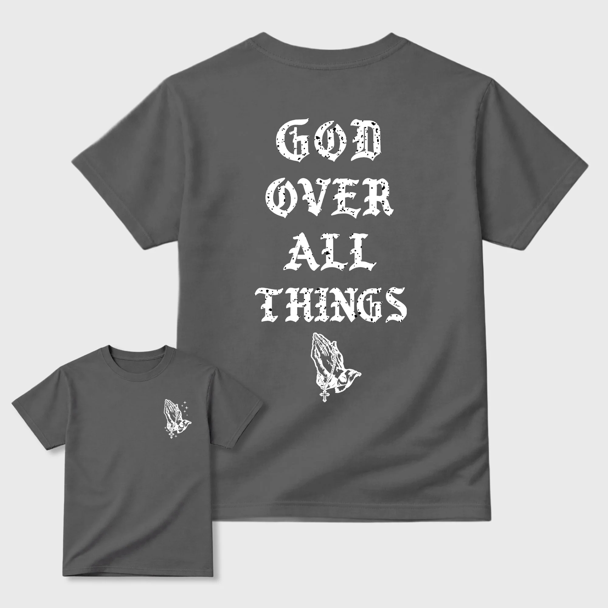 God Over All Things TEEWAVO Sneaker Tees - Air Jordan 5 Wolf Grey