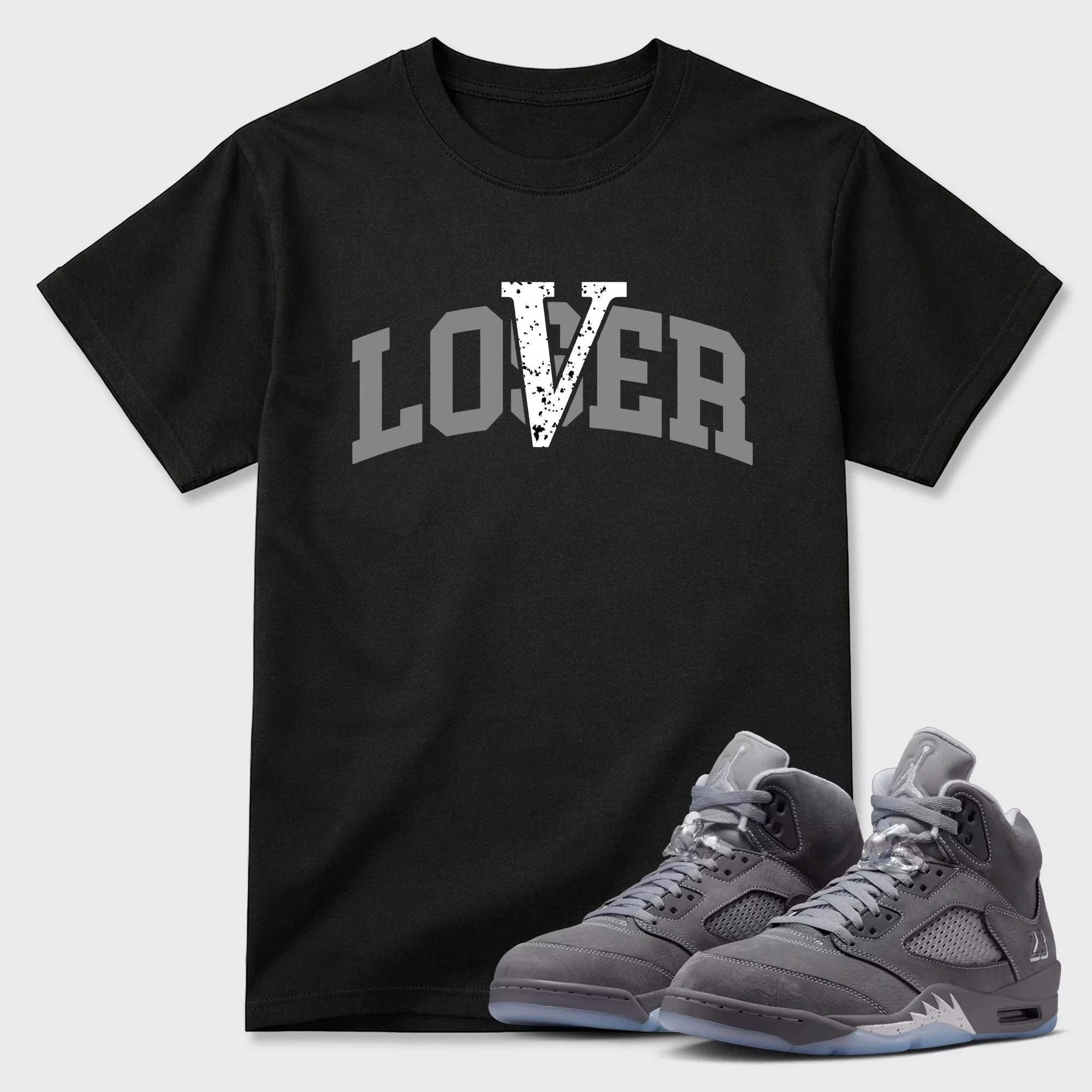 Loser Lover Varsity TEEWAVO Sneaker Tees - Air Jordan 5 Wolf Grey