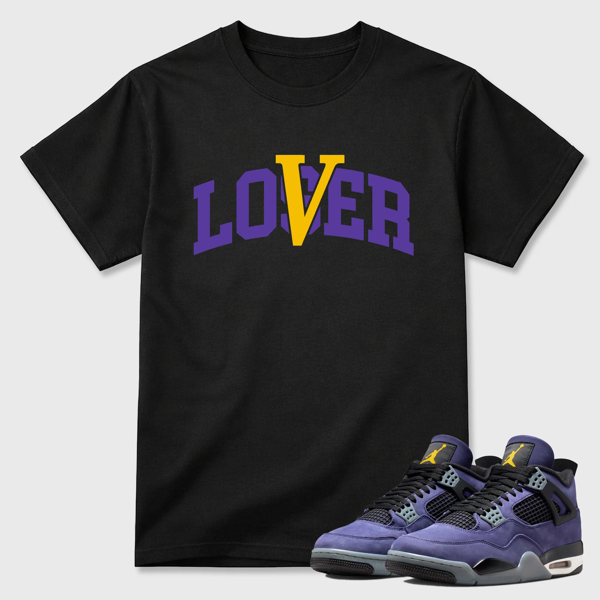 Loser Lover Varsity WTEEWAVO Sneaker Tees - Air Jordan 4 Lakeshow-TeeWavo