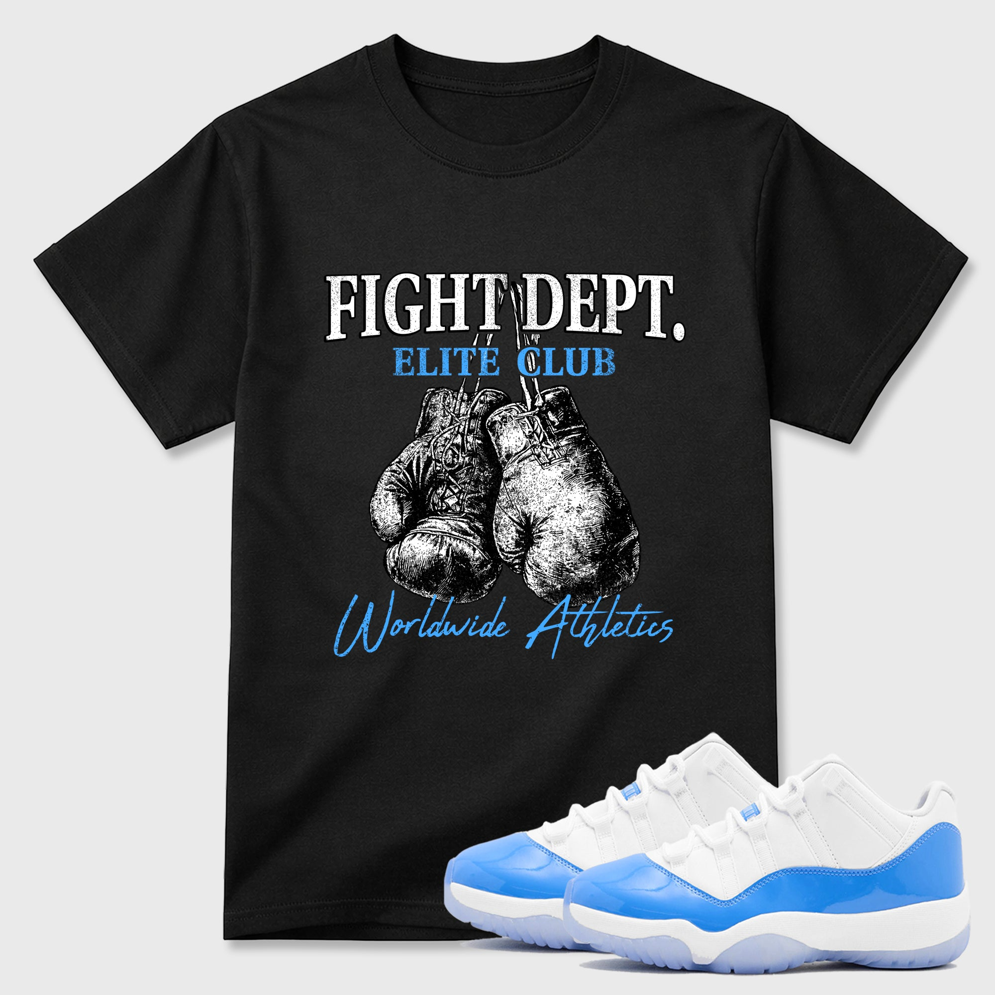 Fight Dept Sneaker Tees - Air Jordan 11 University Blue