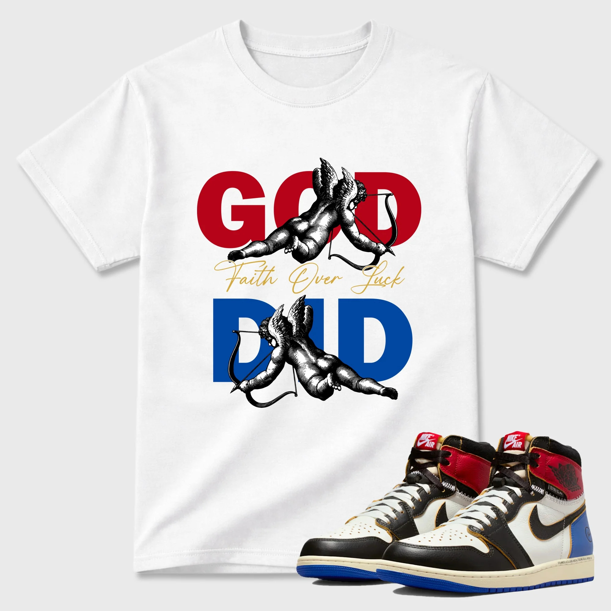 God Did TEEWAVO Sneaker Tees - Air Jordan 1 Union x Fragment